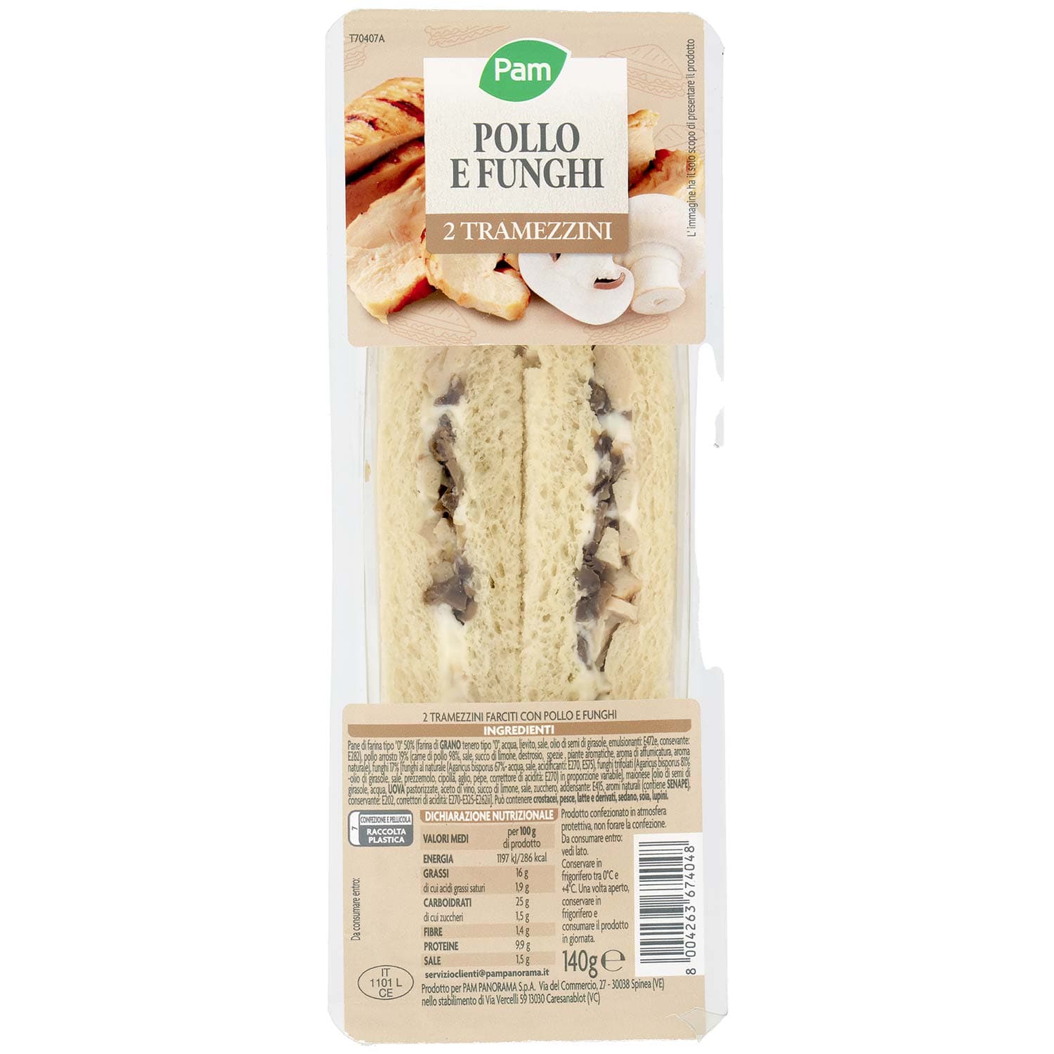 PAM PANORAMA Tramezzini Pollo e Funghi 140 g – immagine 2