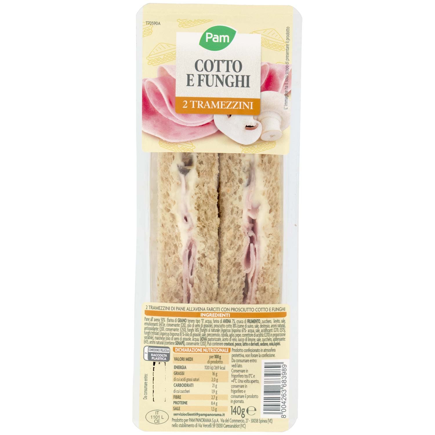 PAM PANORAMA Tramezzini Cotto e Funghi 140 g – immagine 2
