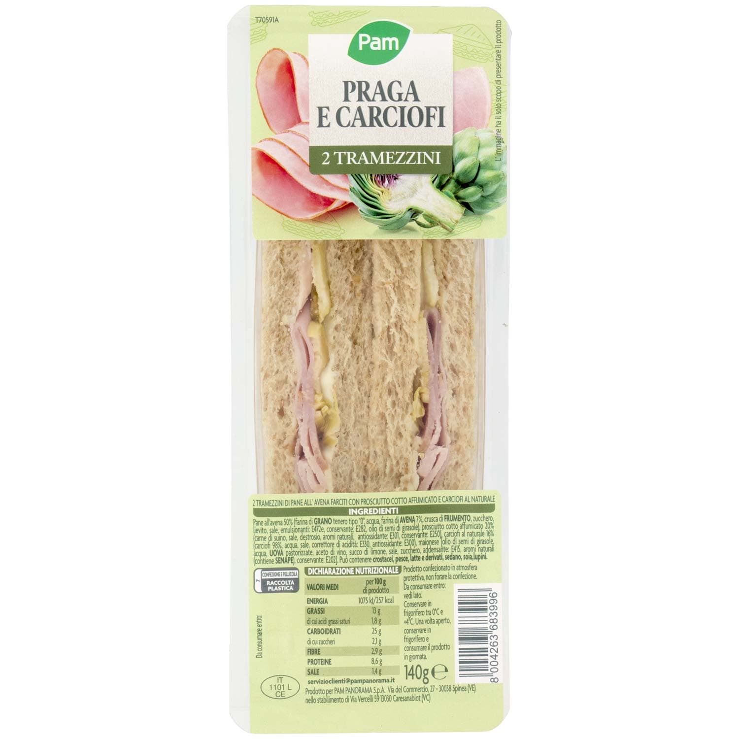 PAM PANORAMA Tramezzini Praga e Carciofi 140 g – immagine 2