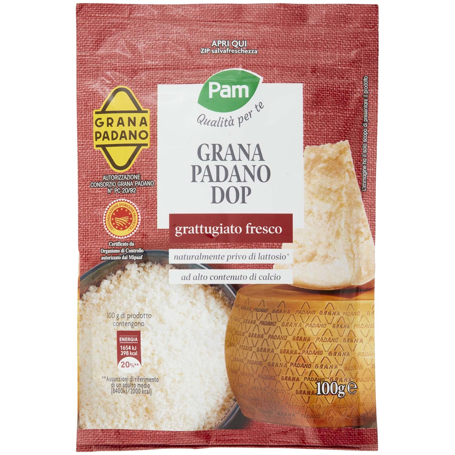 PAM Qualità per te grattugiato Grana Padano DOP 100 g – immagine 2