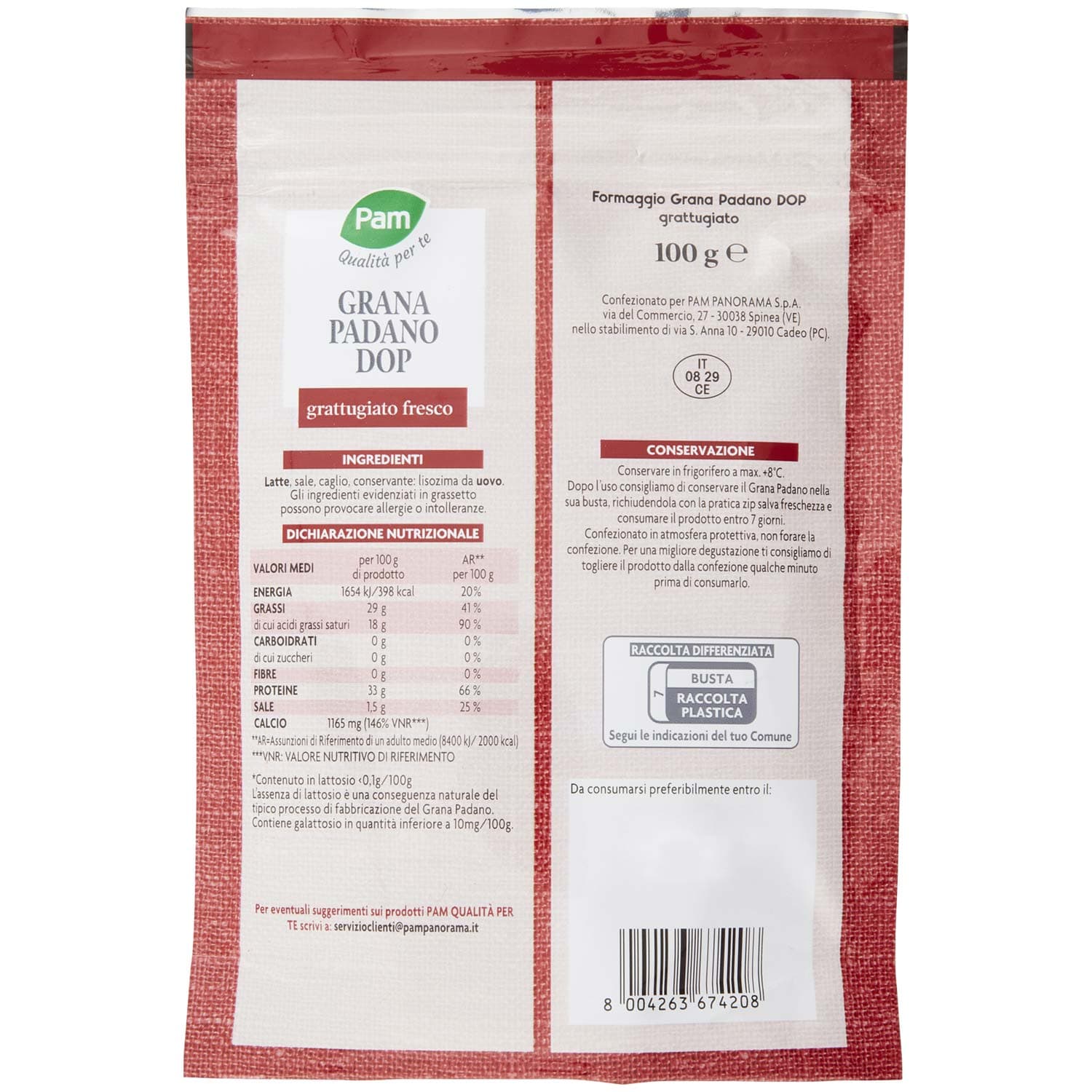 PAM Qualità per te grattugiato Grana Padano DOP 100 g – immagine 4