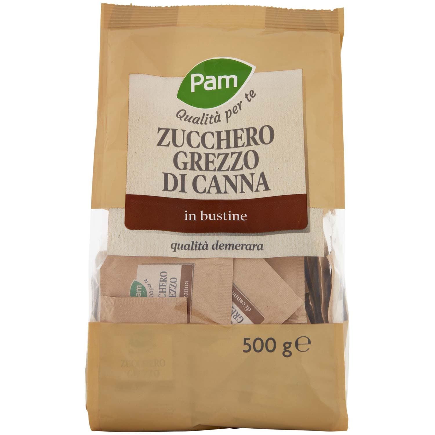 PAM PANORAMA Zucchero Grezzo di Canna in bustine 500 g – immagine 2