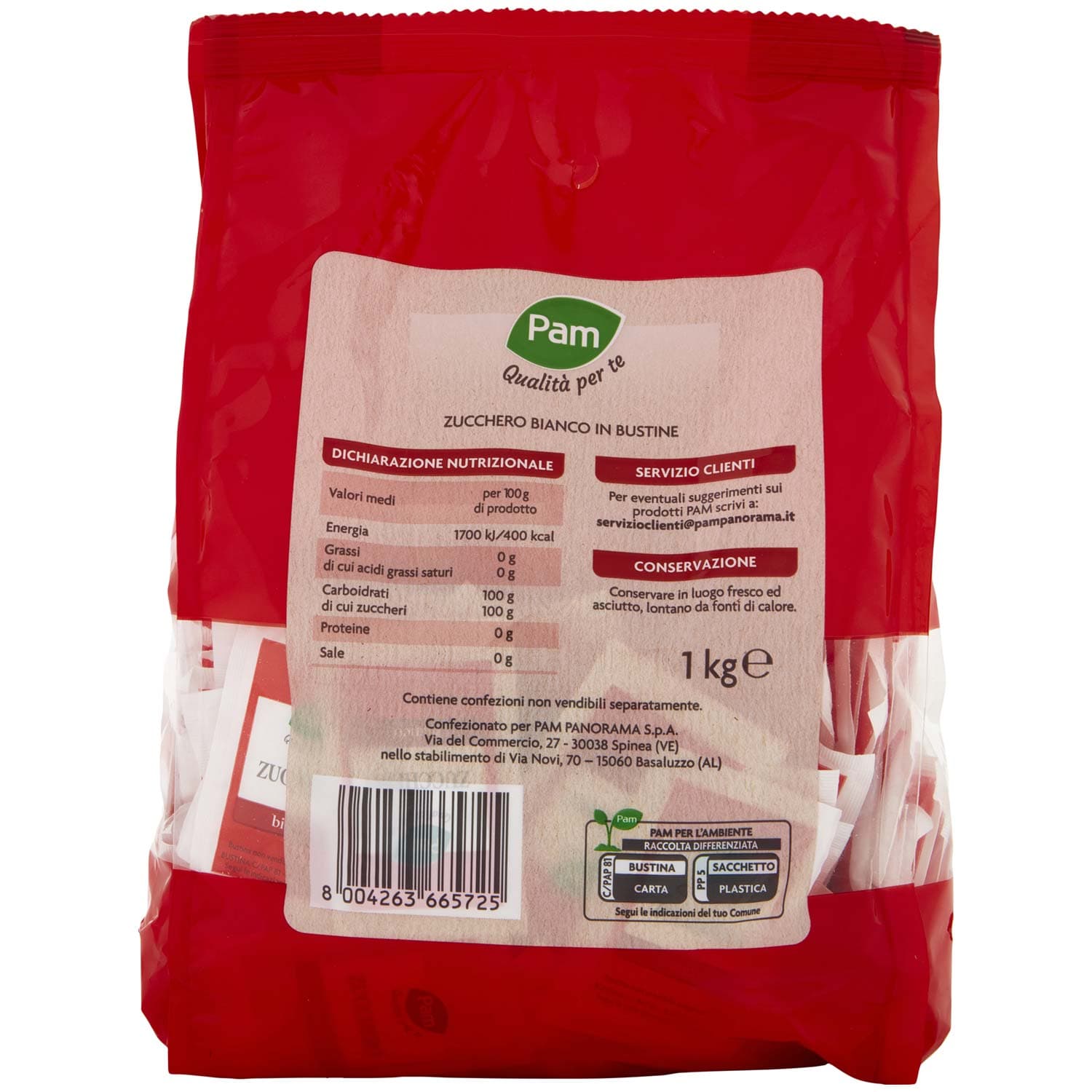 PAM PANORAMA Zucchero Bianco in bustine 1 kg – immagine 4