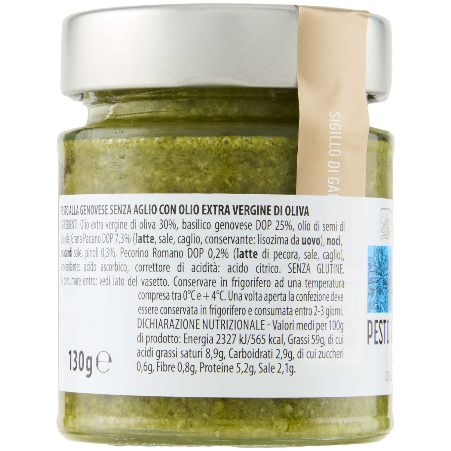 TESORI DELL'ARCA Pesto alla Genovese Senza Aglio 130 g – immagine 3