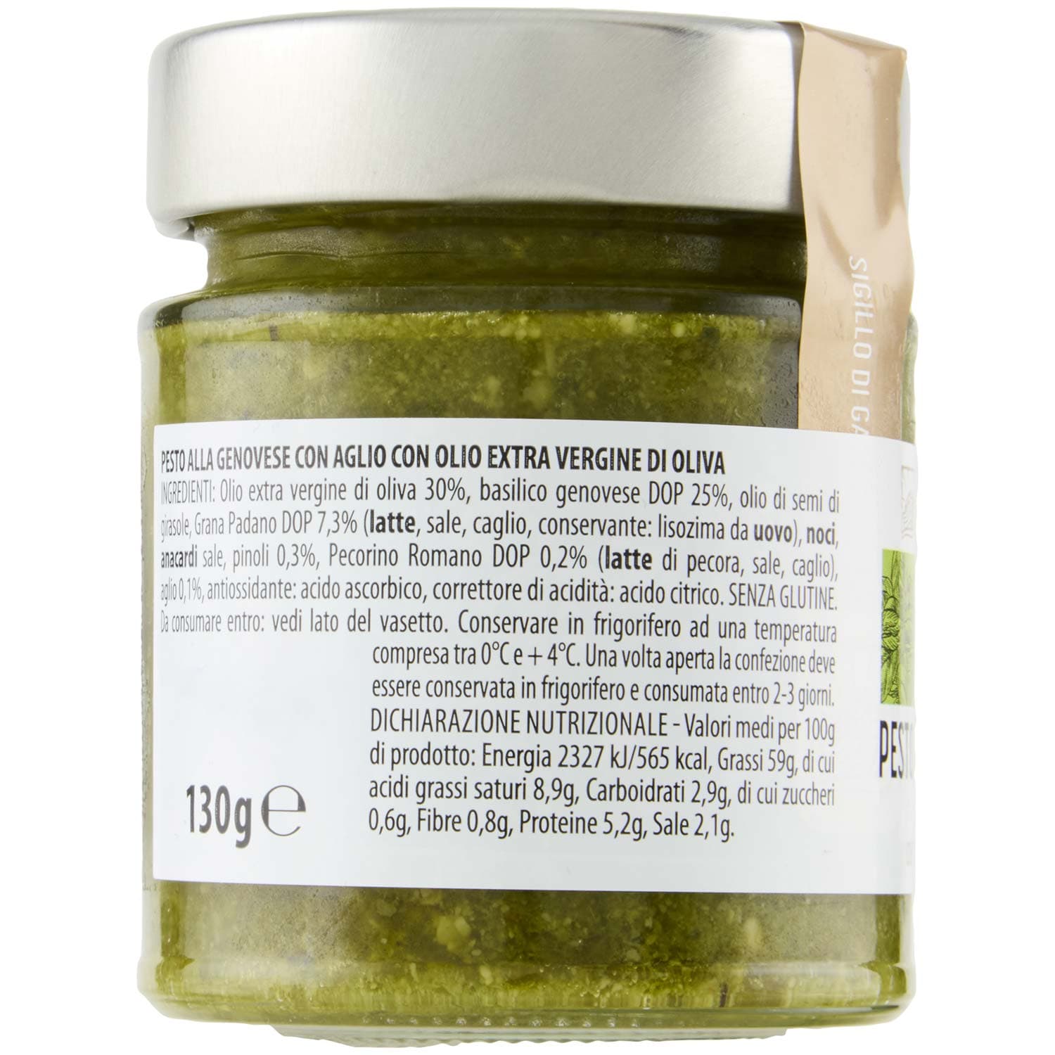 TESORI DELL'ARCA Pesto alla Genovese con Aglio 130 g – immagine 3