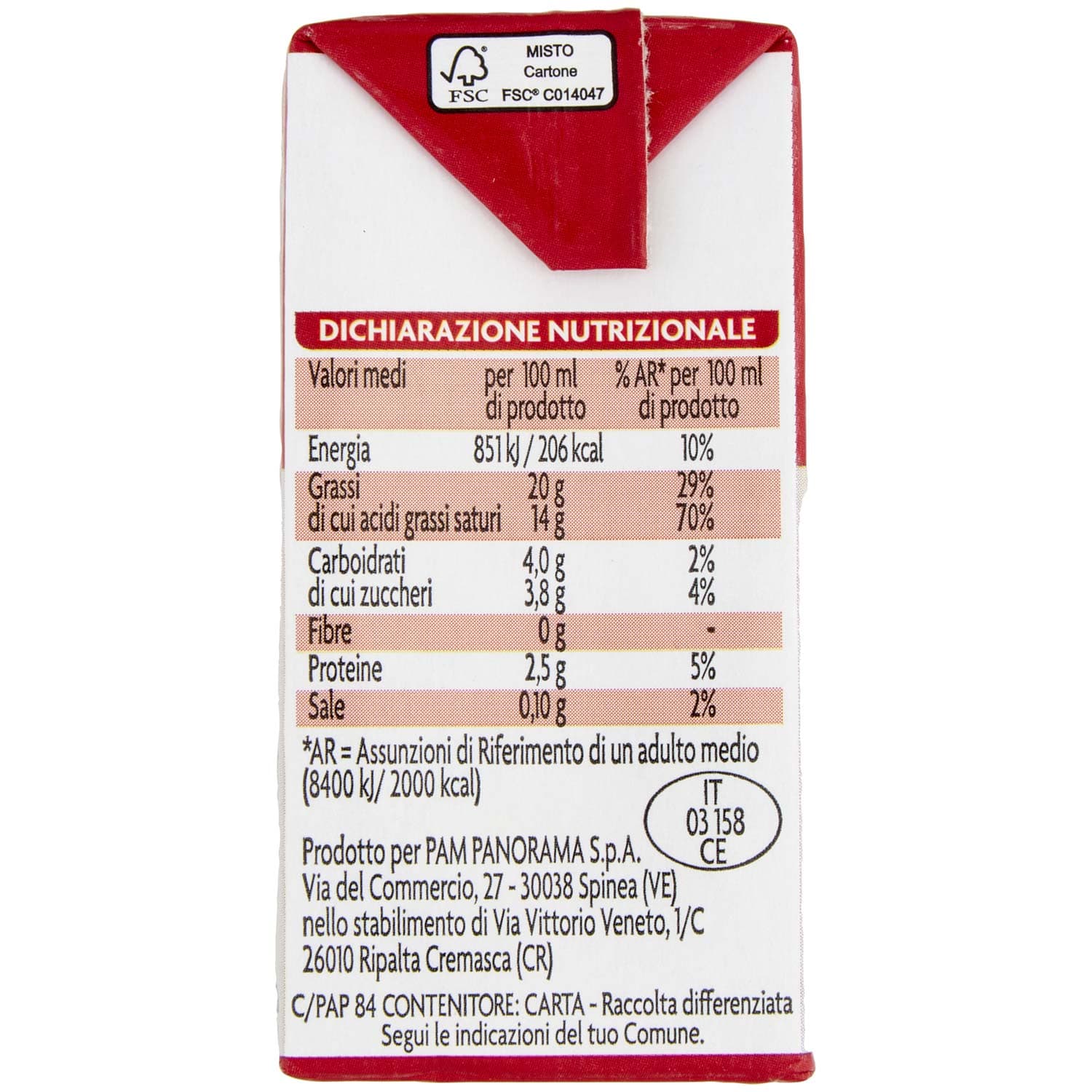 PAM Qualità per te Panna da Cucina 200 ml – immagine 3