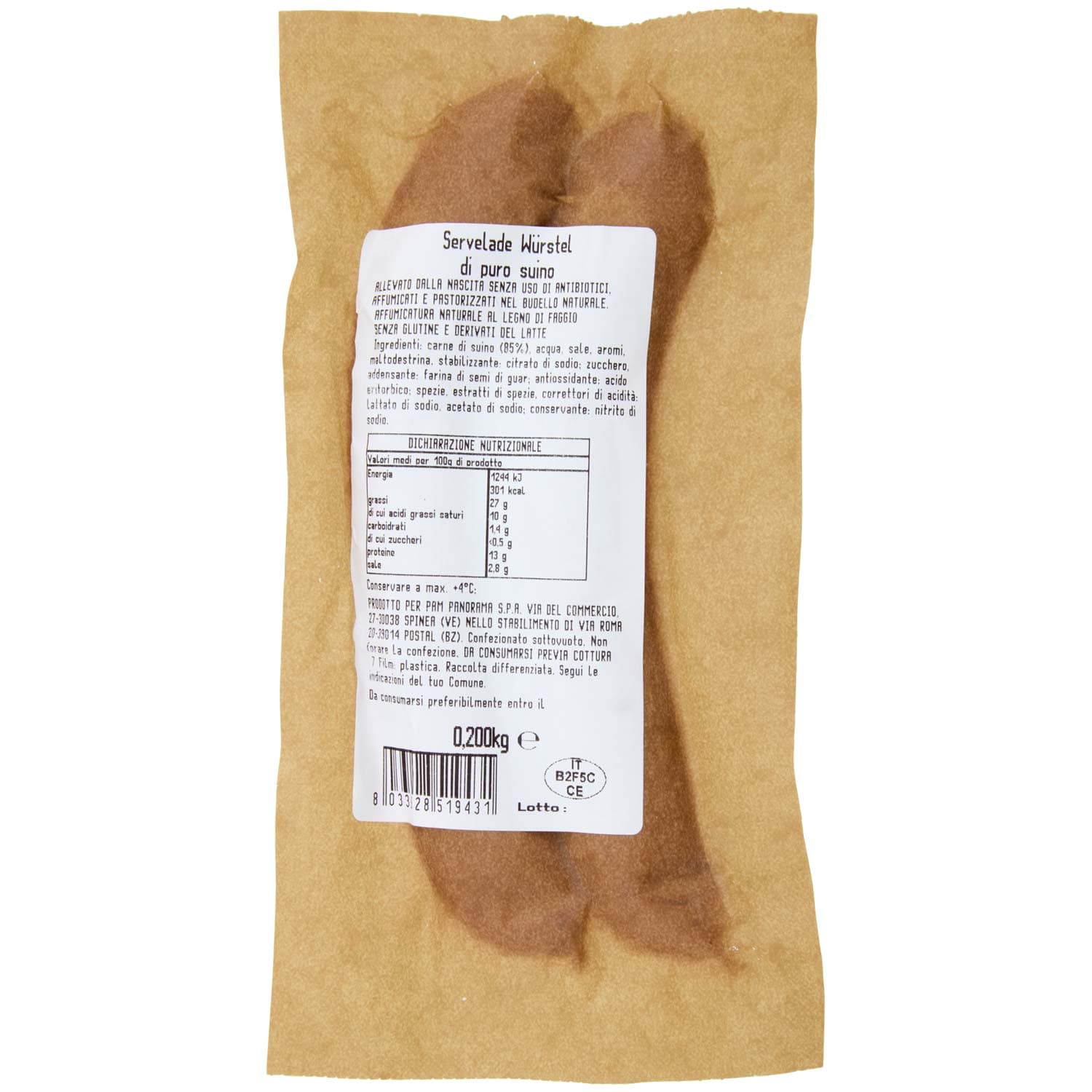 TESORI DELL'ARCA Würstel Servelade Altoatesini 0,200 kg – immagine 4