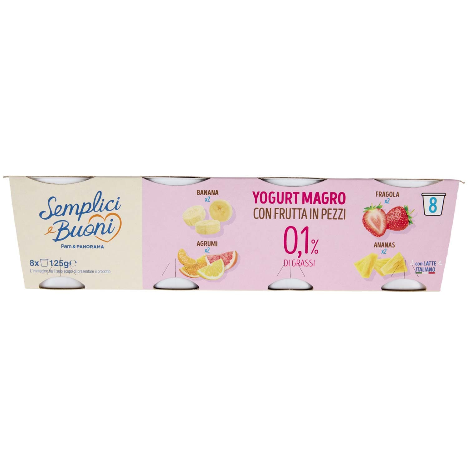 SEMPLICI E BUONI 0,1% di Grassi Yogurt Magro con Frutta in Pezzi 8 x 125 g – immagine 7