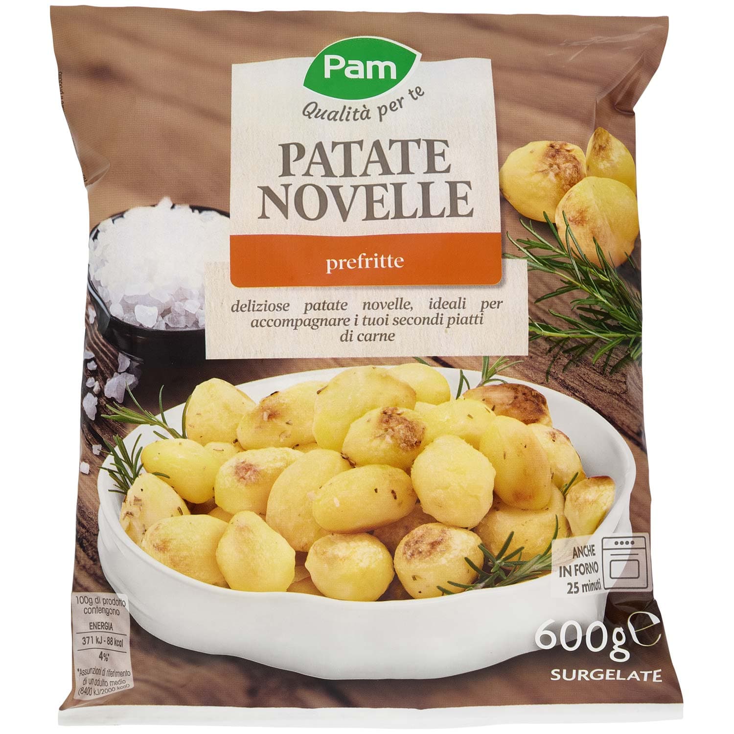 PAM Qualità per te Patate Novelle prefritte Surgelate 600 g – immagine 2