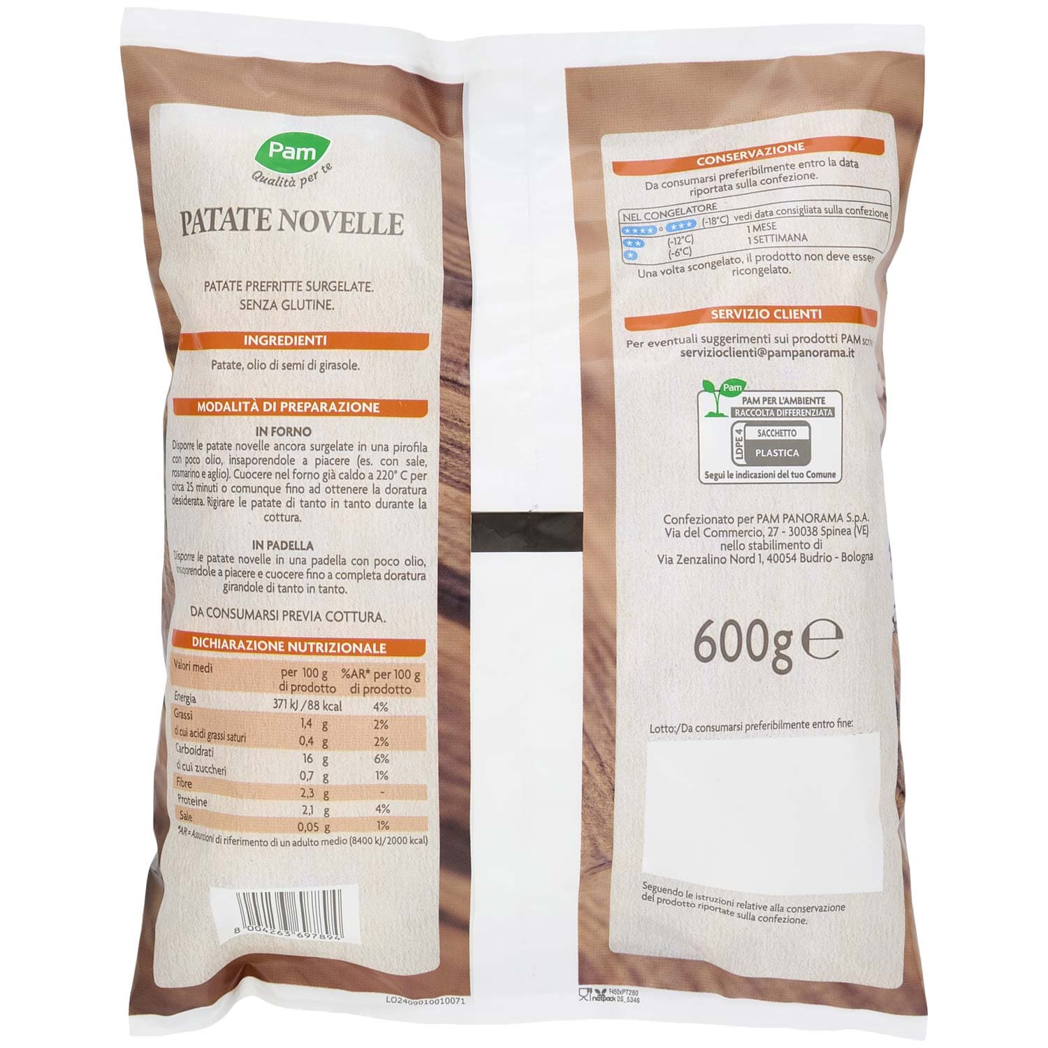 PAM Qualità per te Patate Novelle prefritte Surgelate 600 g – immagine 4