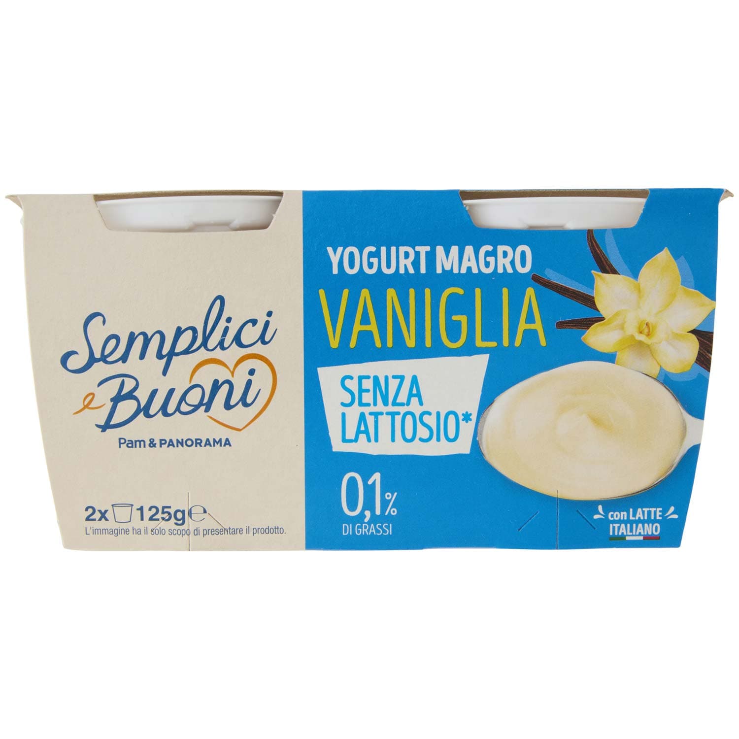 SEMPLICI E BUONI Senza Lattosio Yogurt Magro Vaniglia 2 x 125 g – immagine 2