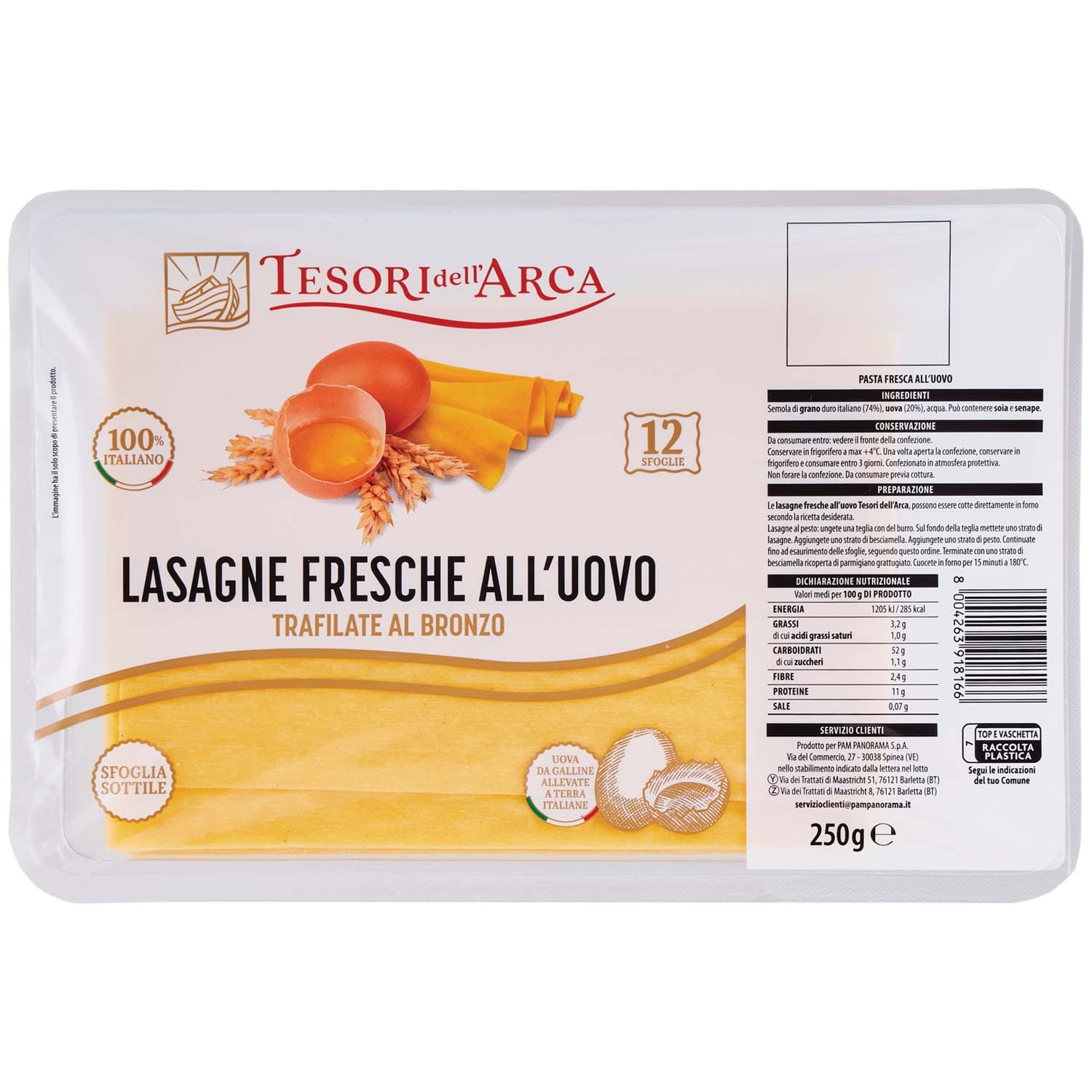 Lasagne fresche all’uovo Tesori dell’Arca 250 g – immagine 2