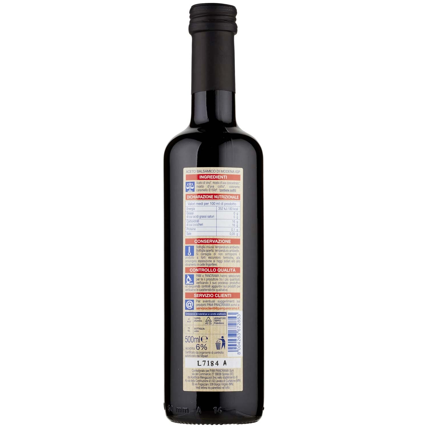 PAM PANORAMA Aceto Balsamico di Modena IGP 500 ml – immagine 4