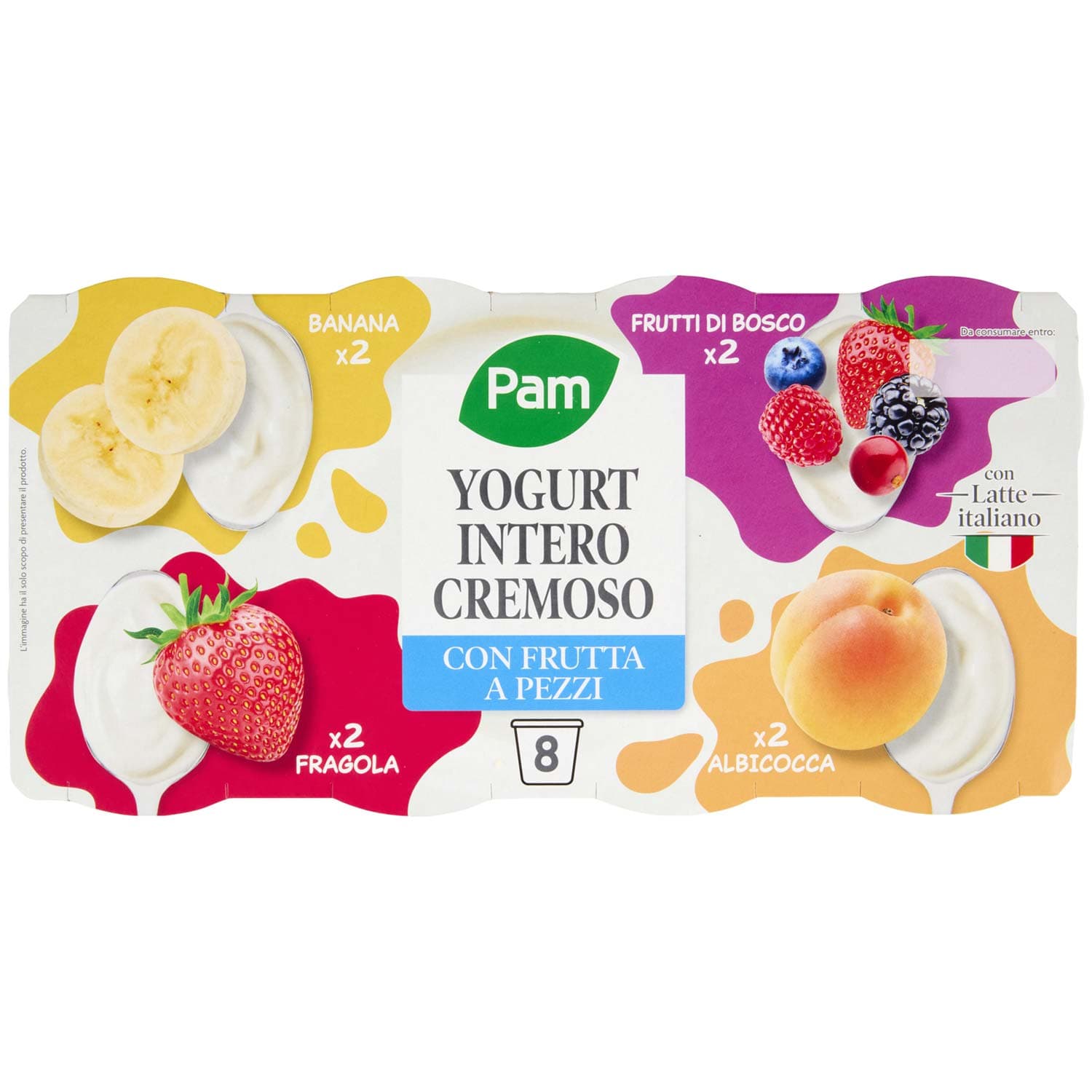 PAM Yogurt Intero Cremoso con Frutta in Pezzi 8 x 125 g – immagine 2