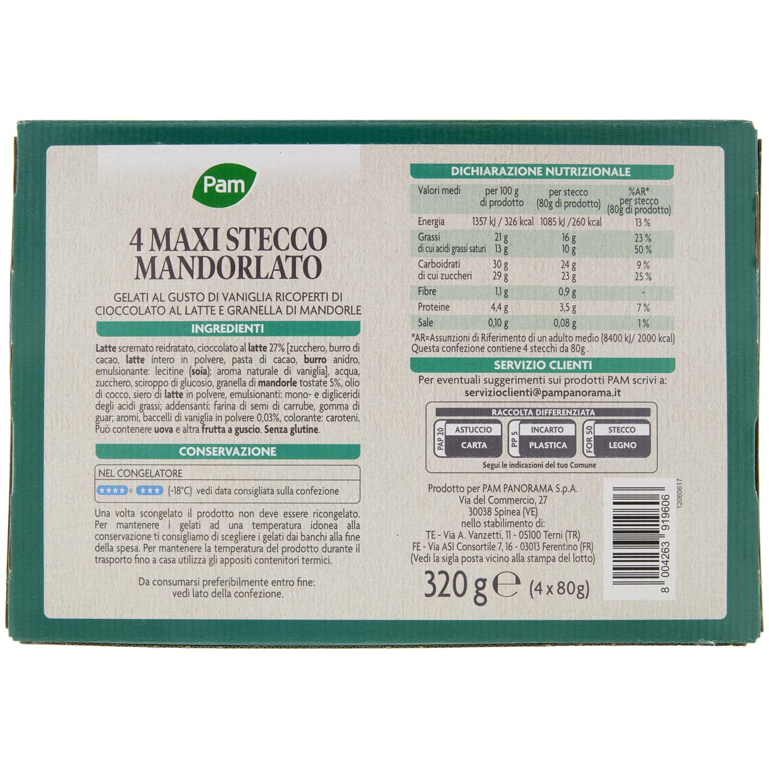 PAM Maxi Stecco Mandorlato 4 x 80 g – immagine 4