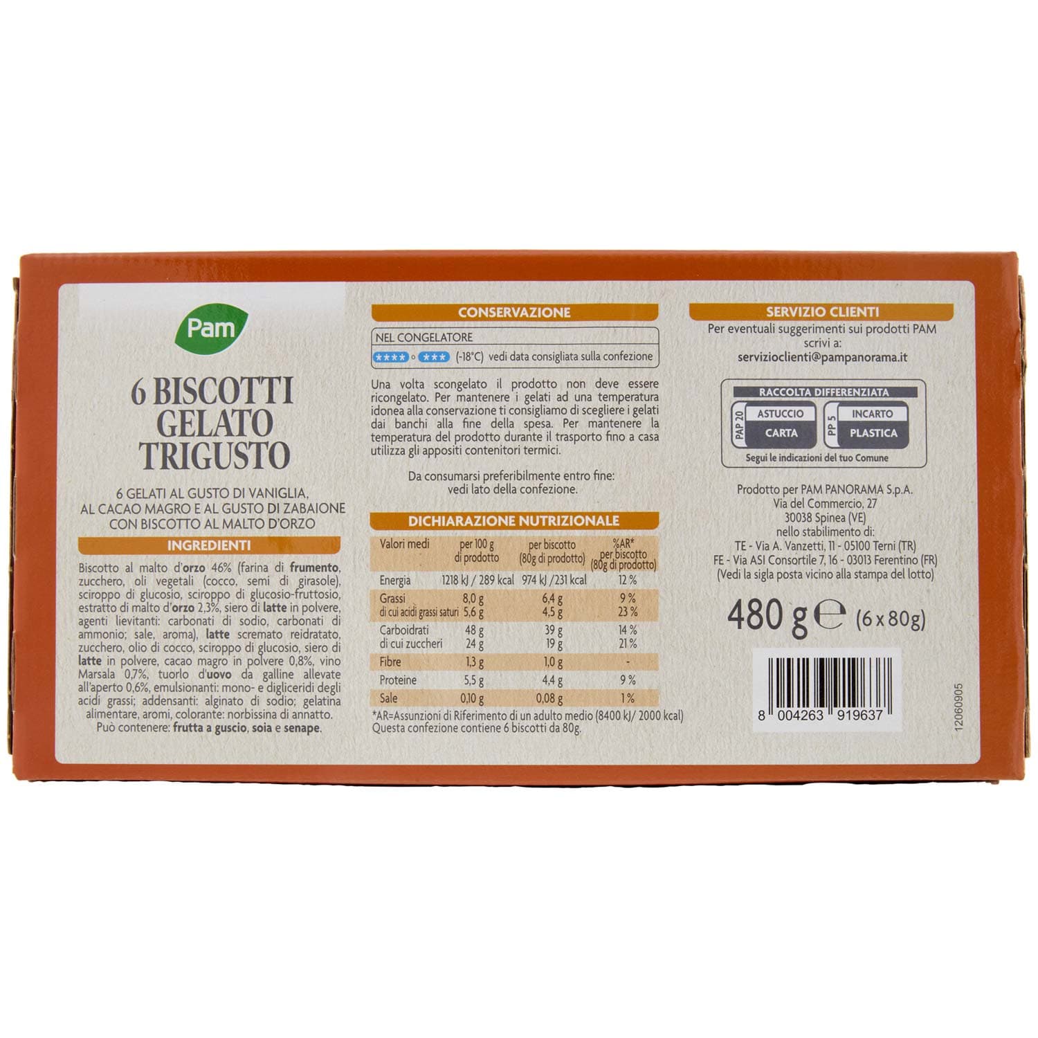 PAM Biscotto Gelato Trigusto 6 x 80 g – immagine 4