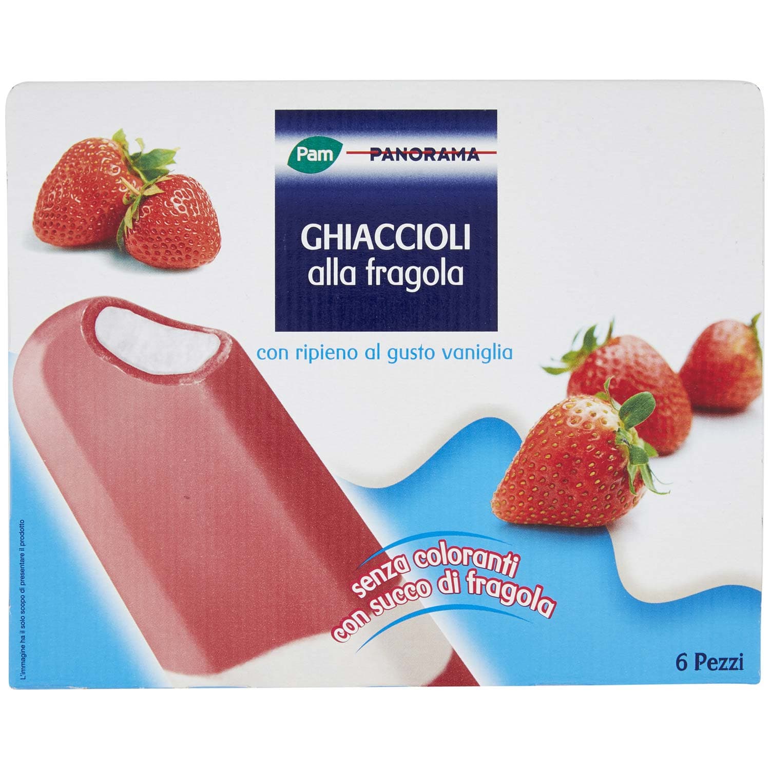 PAM PANORAMA Ghiaccioli alla fragola con ripieno al gusto vaniglia 300g (50g x 6) – immagine 2