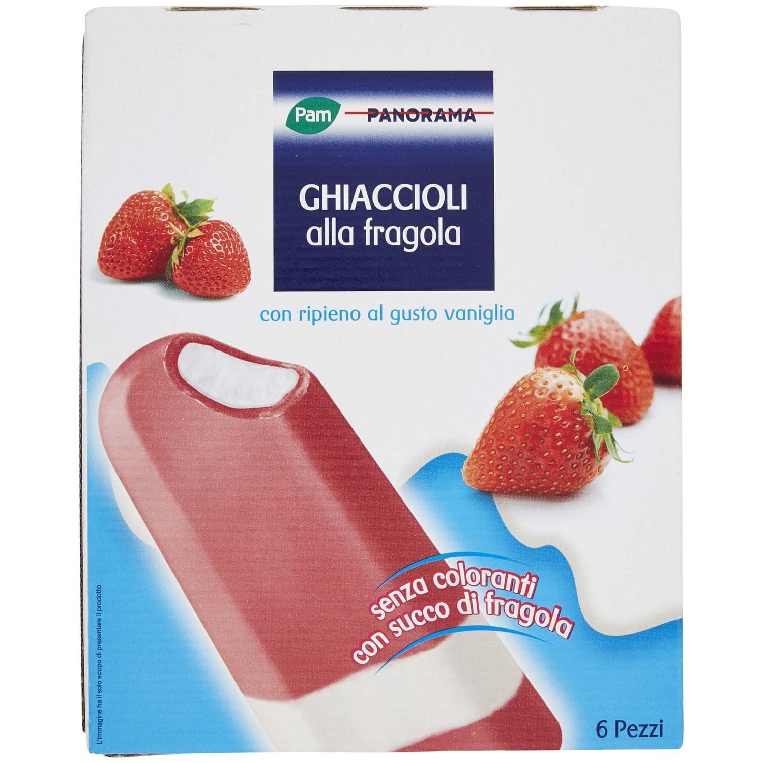 PAM PANORAMA Ghiaccioli alla fragola con ripieno al gusto vaniglia 300g (50g x 6) – immagine 4