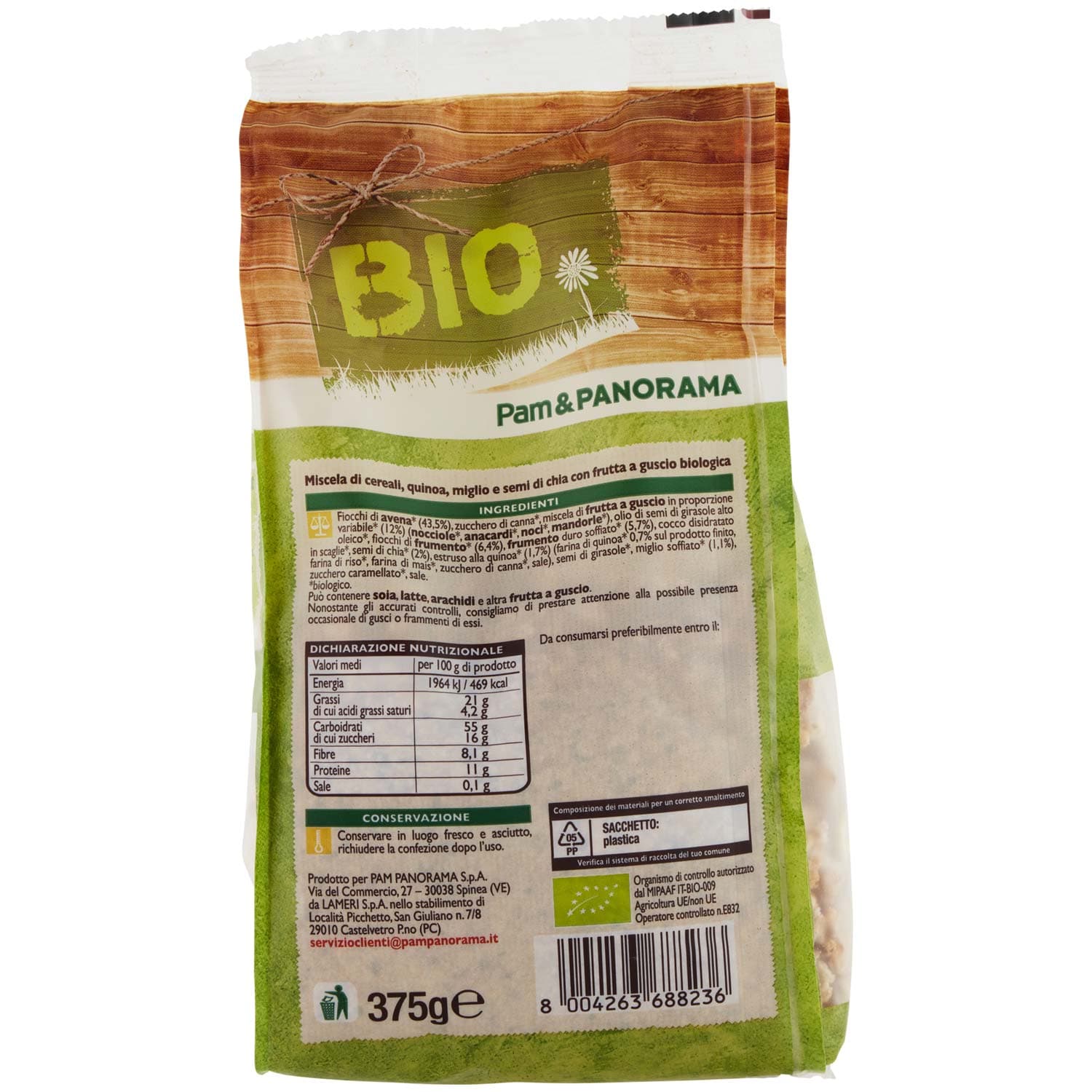 BIO Granola con frutta secca Biologica 375 g – immagine 4