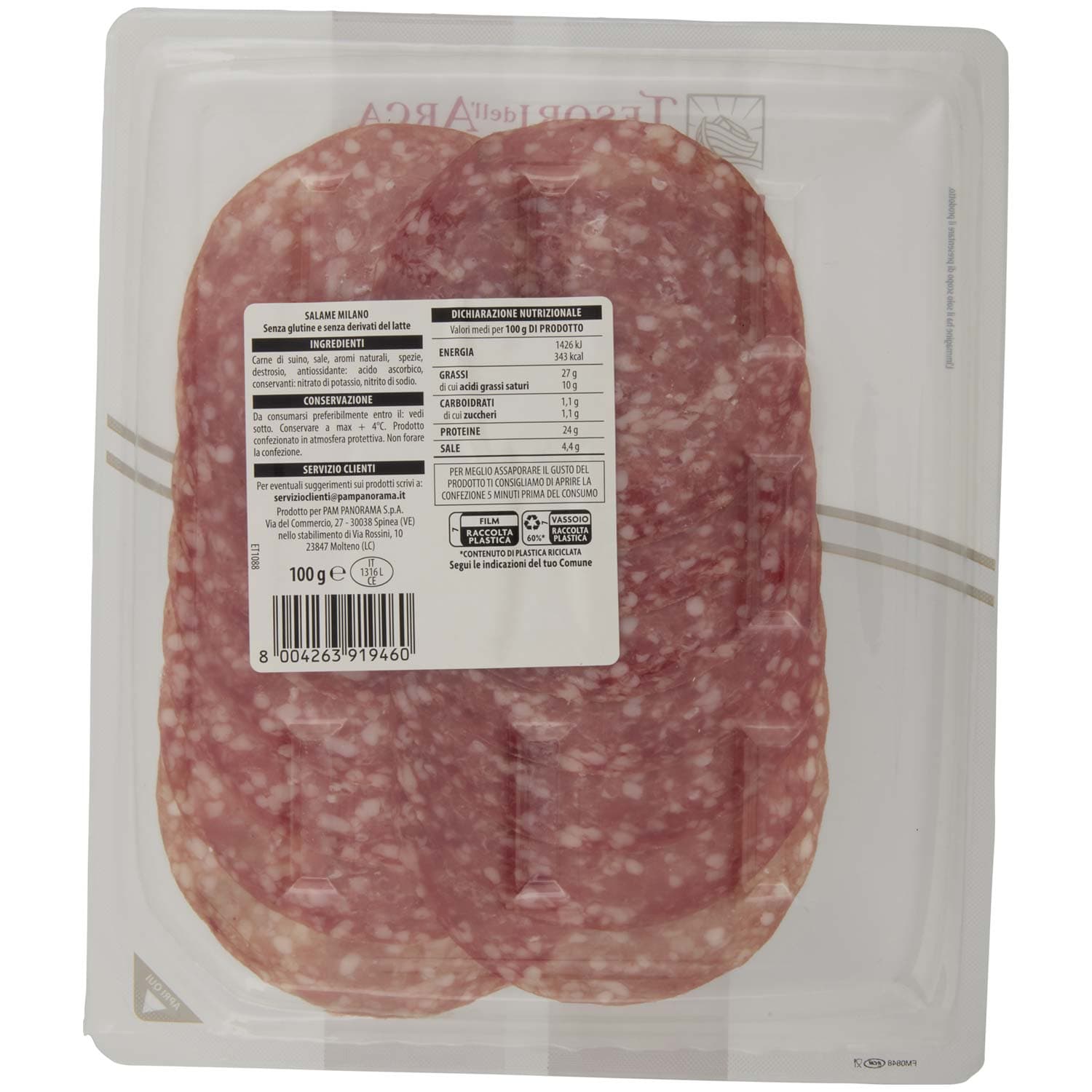 TESORI DELL'ARCA Salame Milano 100 g – immagine 4
