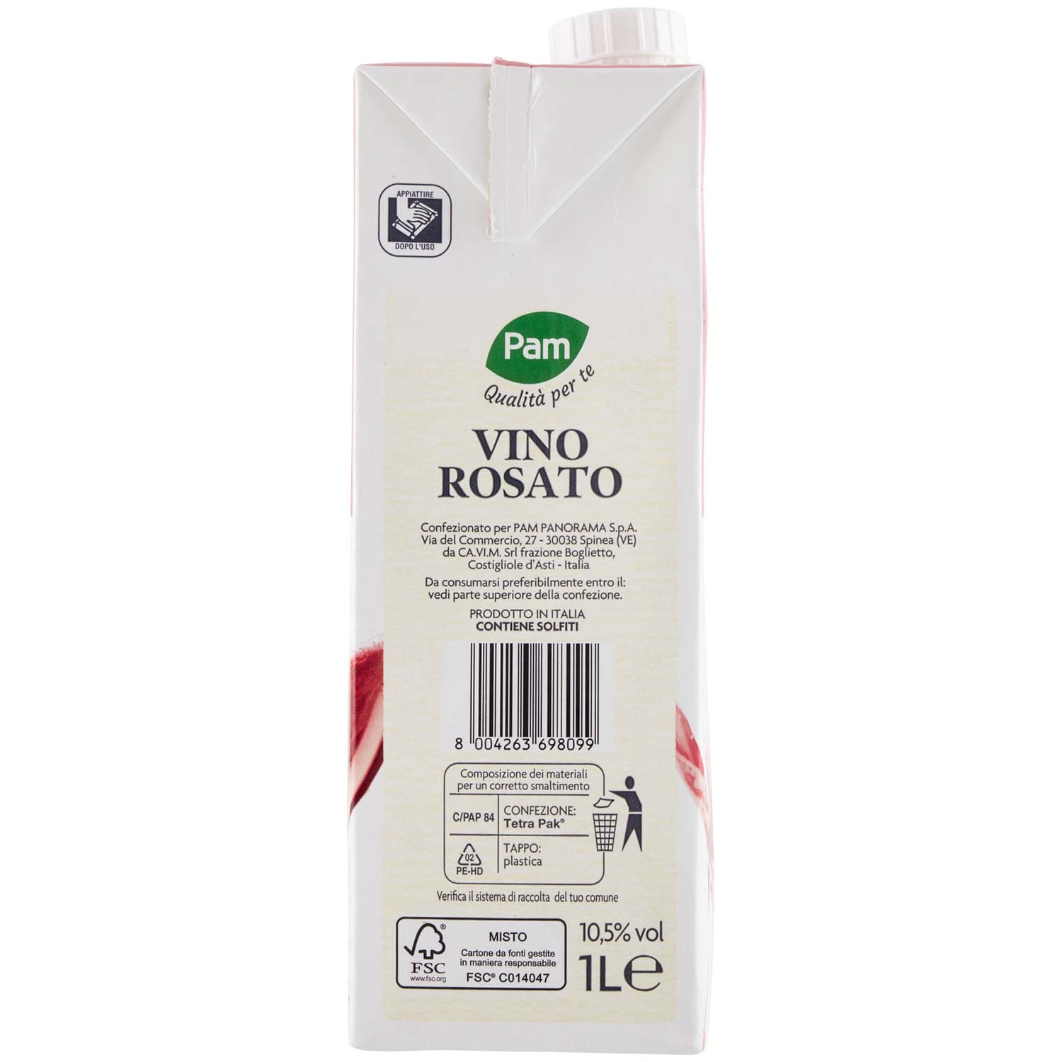 PAM Qualità per te Vino Rosato 1 L – immagine 3