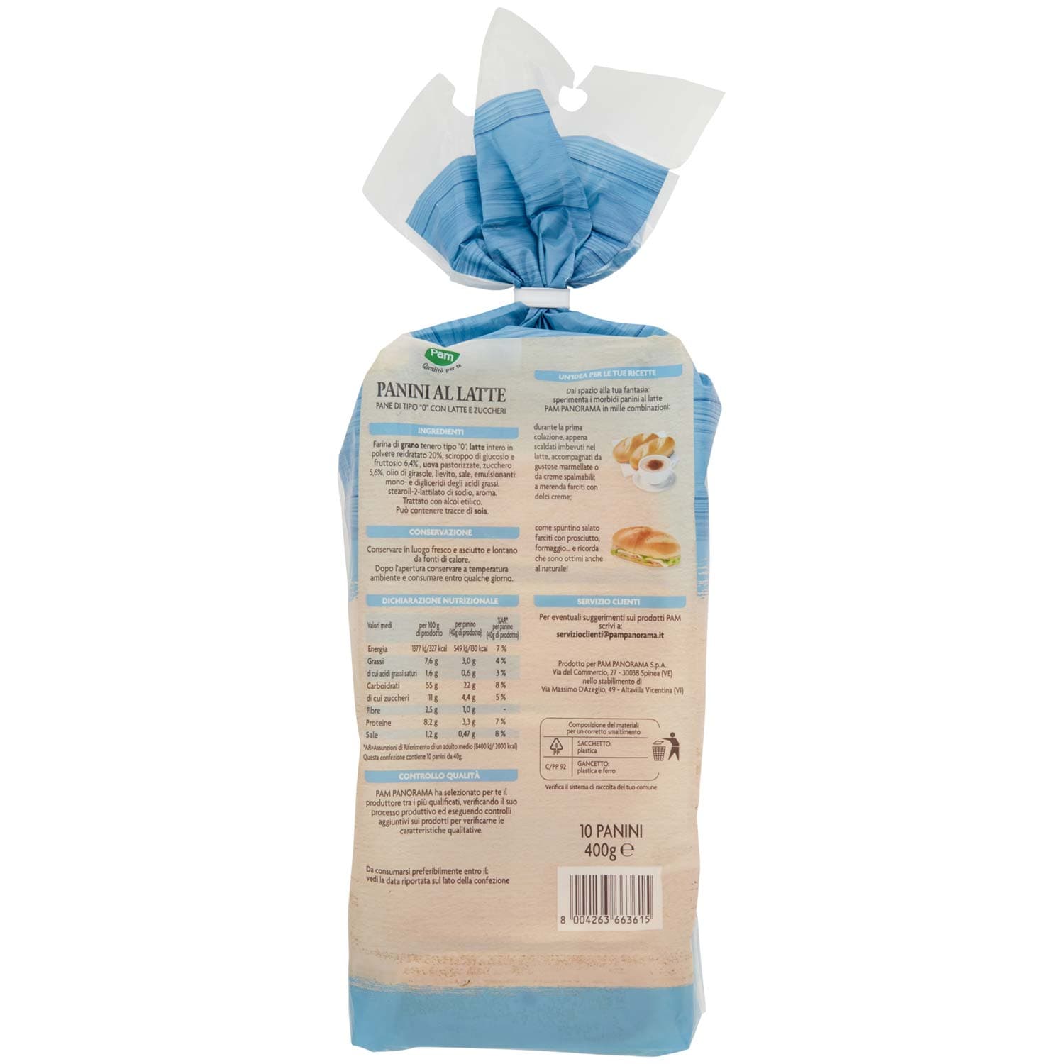 PAM PANORAMA Panini al Latte 400g (40g x 10) – immagine 4