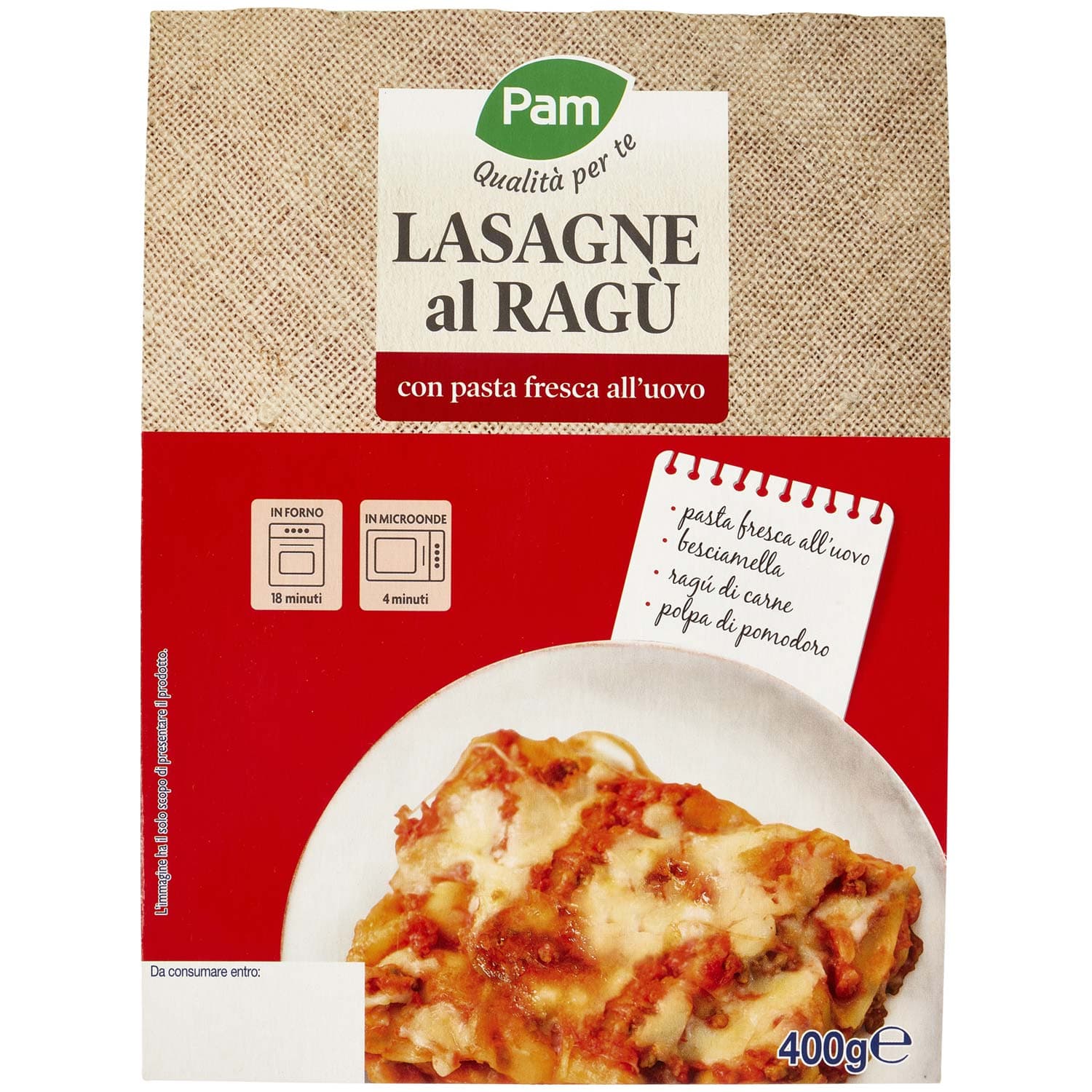 PAM PANORAMA Lasagne al ragù 400 g – immagine 2
