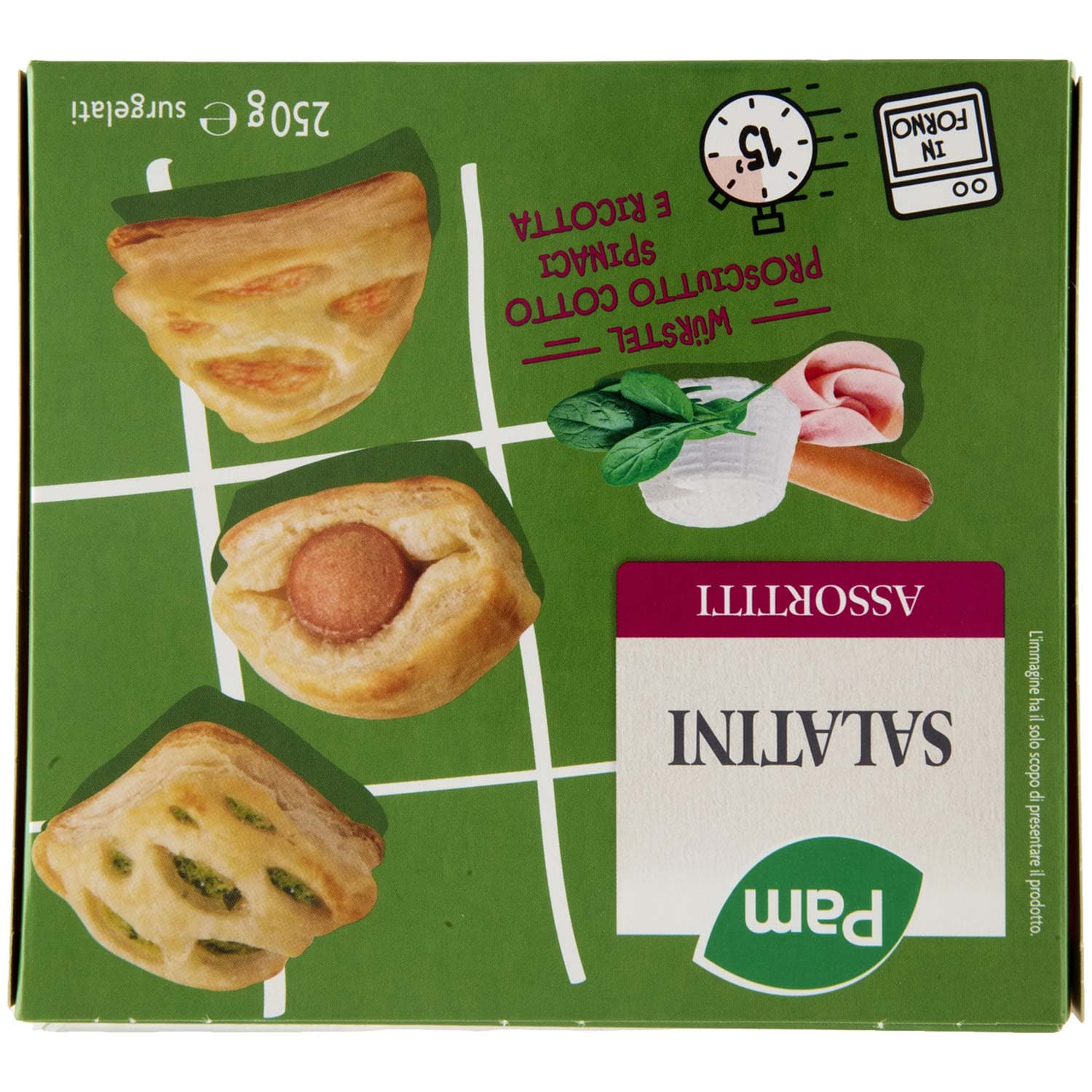 PAM Salatini Assortiti Würstel, Prosciutto Cotto, Spinaci e Ricotta surgelati 250 g – immagine 4