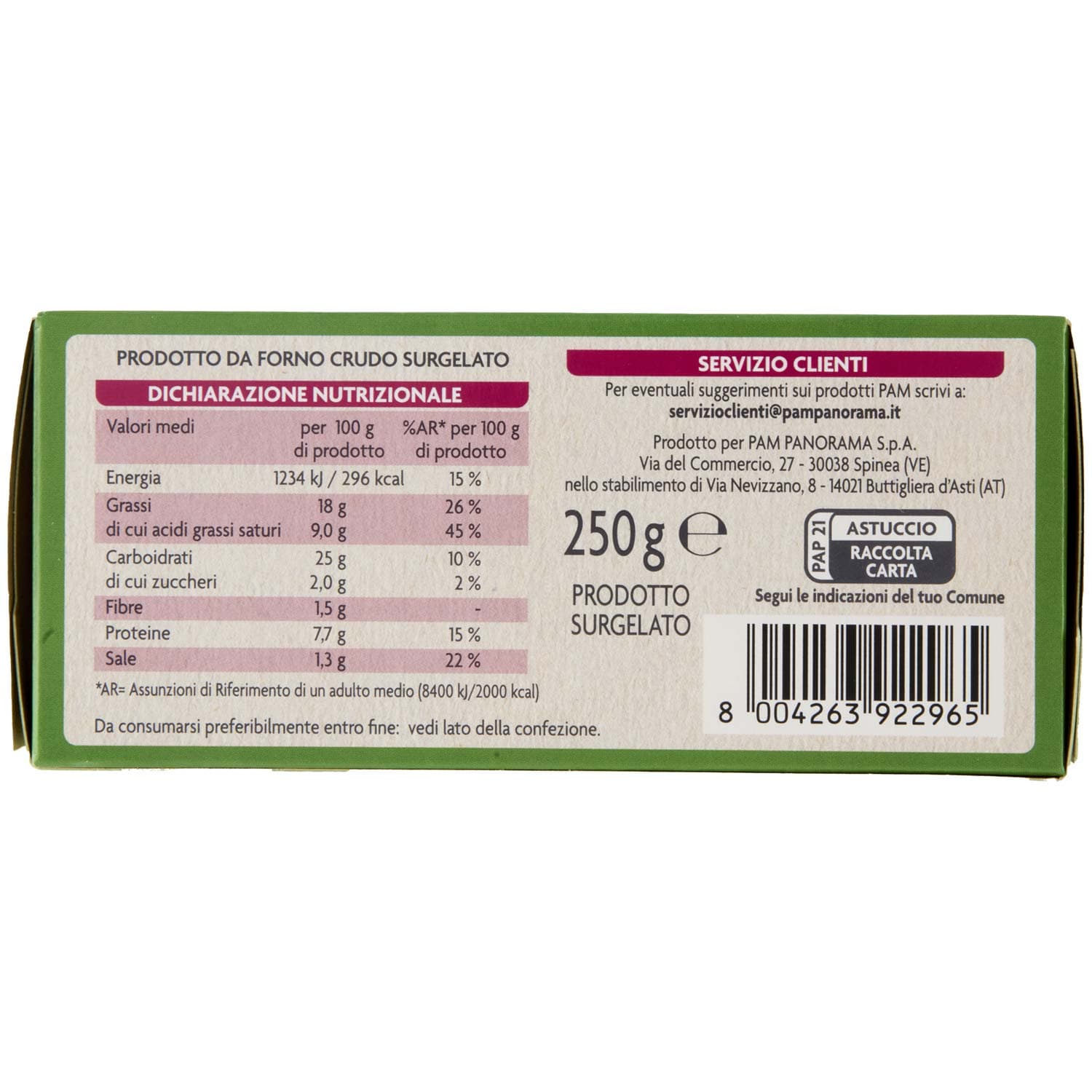 PAM Salatini Assortiti Würstel, Prosciutto Cotto, Spinaci e Ricotta surgelati 250 g – immagine 7