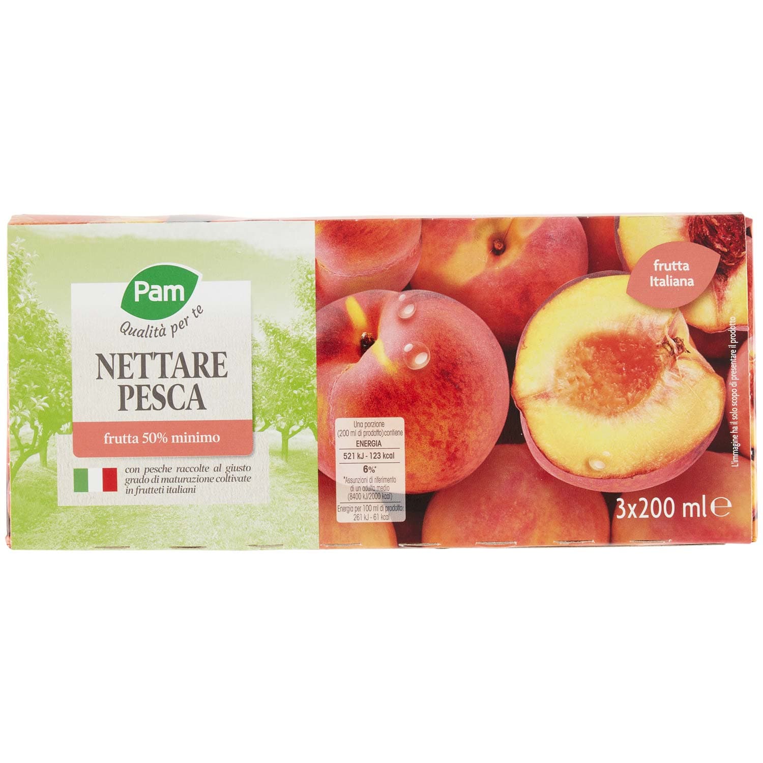PAM PANORAMA Succo e Polpa di Pesca 600 ml (200ml x 3) – immagine 2