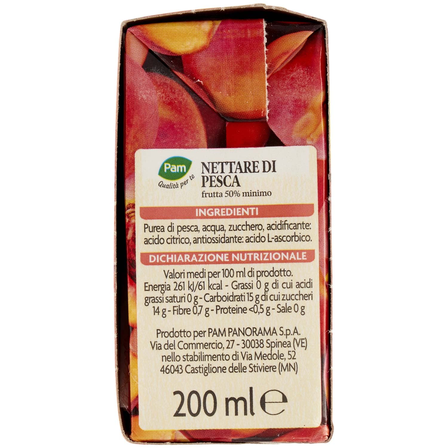 PAM PANORAMA Succo e Polpa di Pesca 600 ml (200ml x 3) – immagine 3