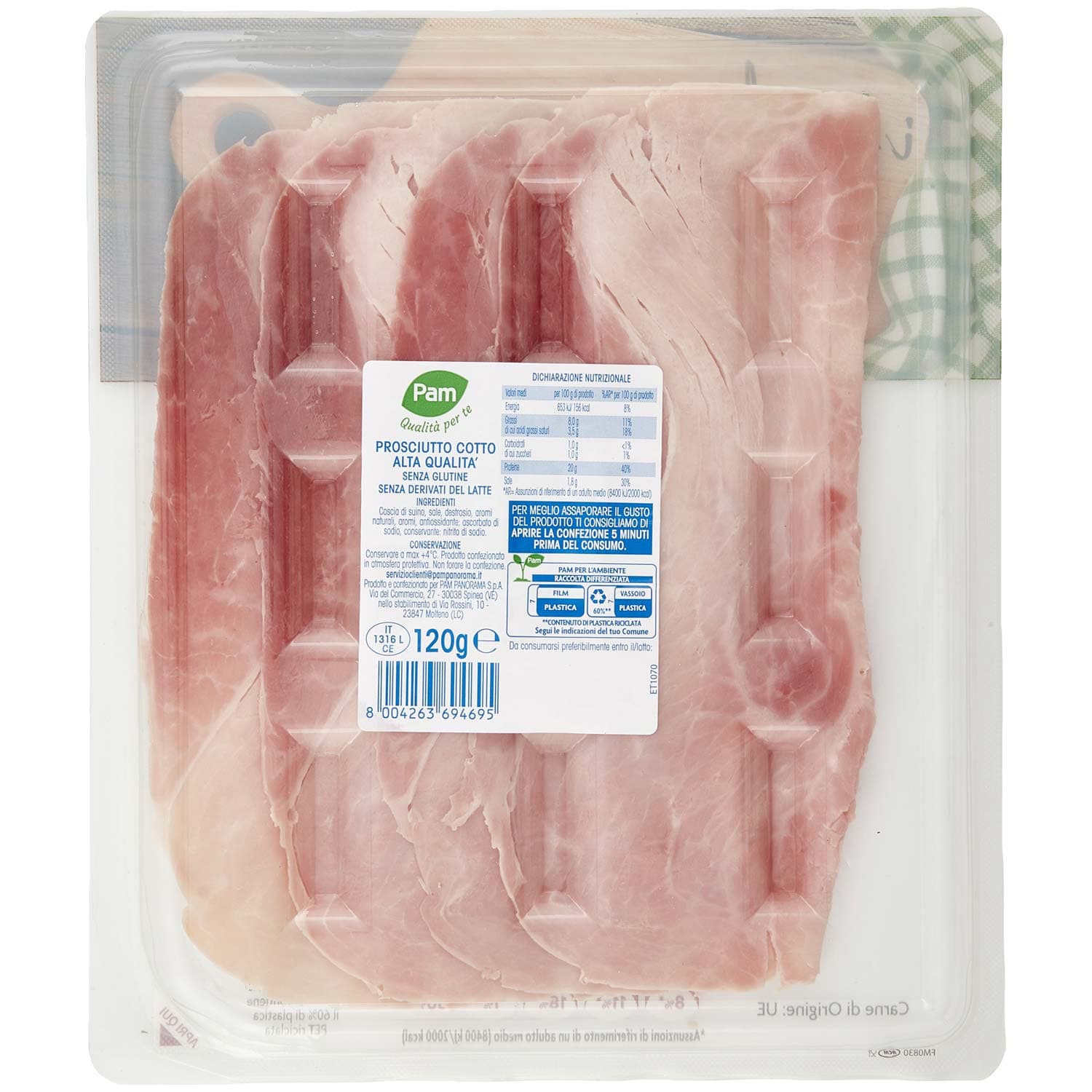 PAM Qualità per te Prosciutto Cotto Alta Qualità 120 g – immagine 4