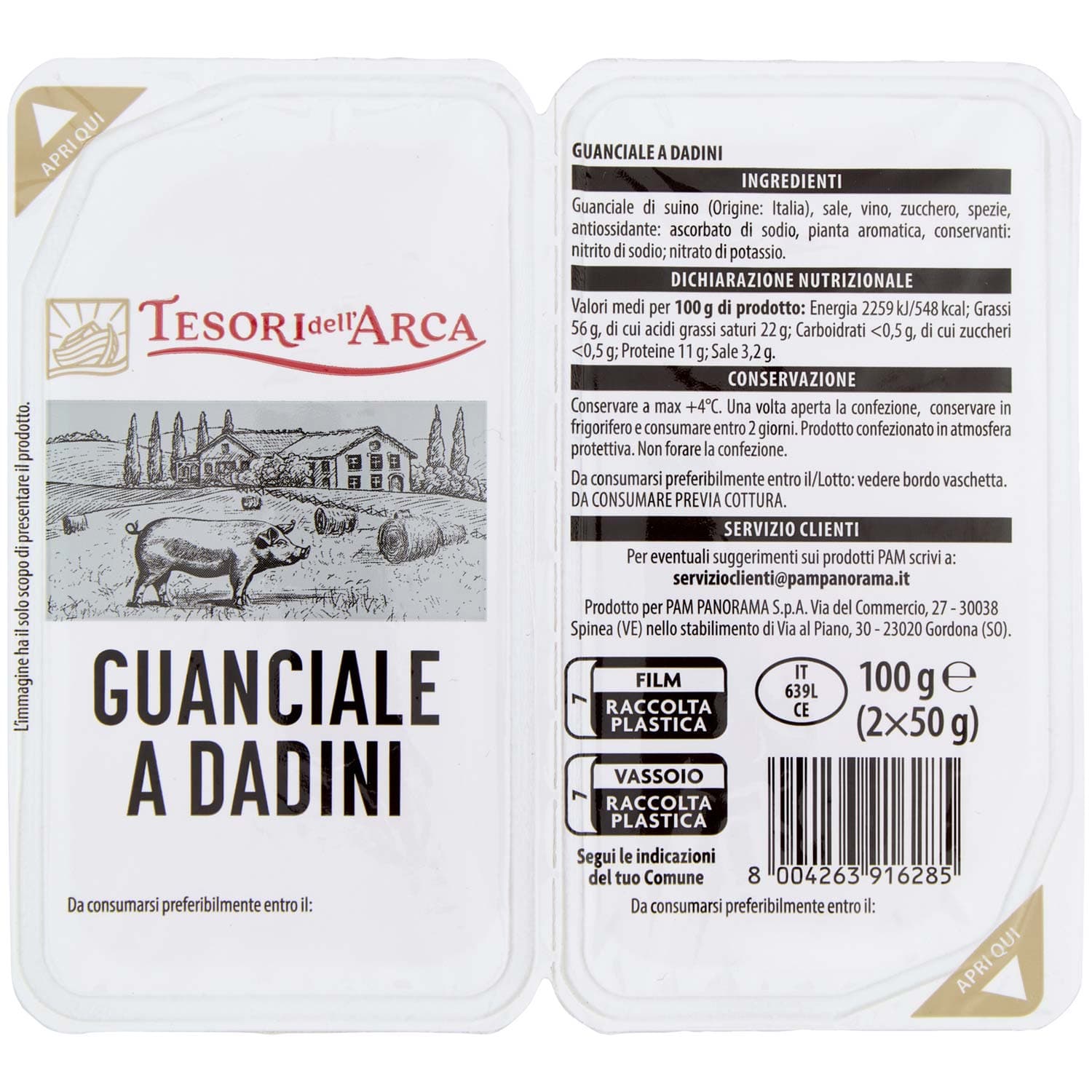 TESORI DELL'ARCA Guanciale a Dadini 2 x 50 g – immagine 2
