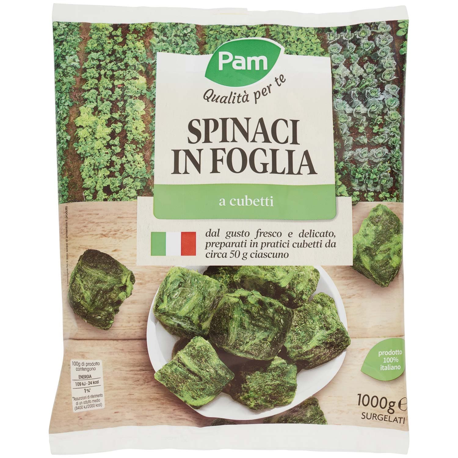PAM PANORAMA Spinaci a Cubetti surgelati 1 kg – immagine 2