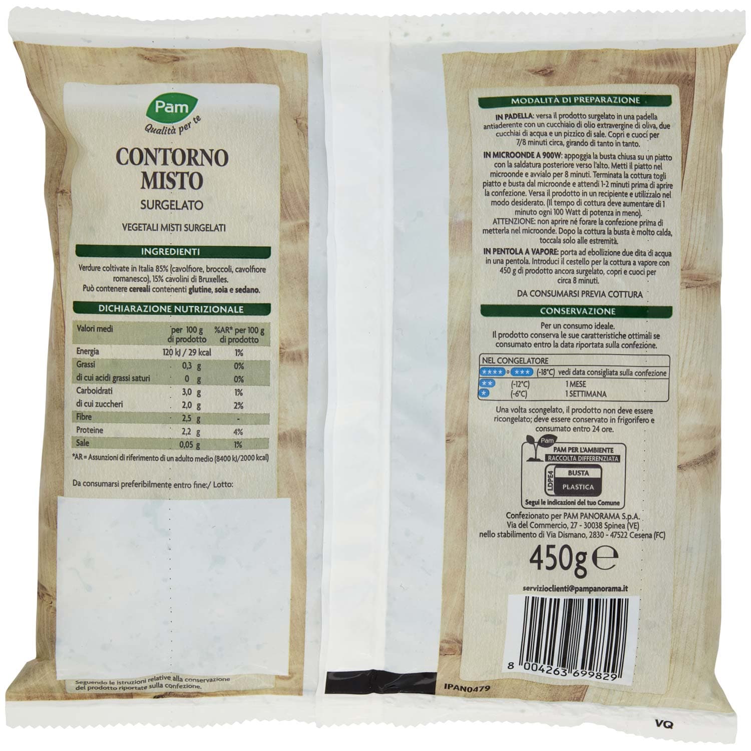 PAM Qualità per te Contorno Misto cavolfiore,cavolini Bruxelles,broccoli,cavolfiore romanesco 450 g – immagine 4