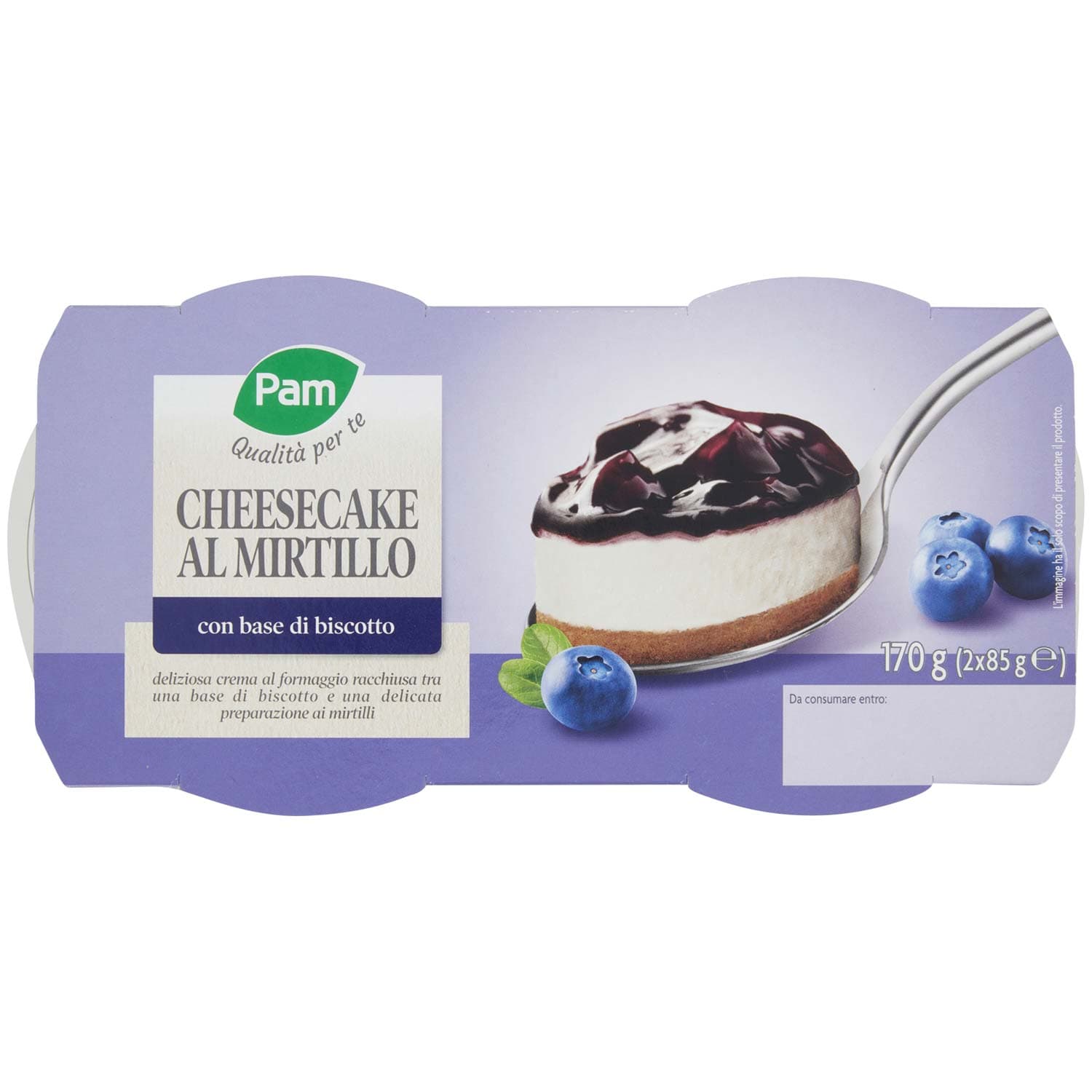 PAM Qualità per te Cheesecake al Mirtillo 2 x 85 g – immagine 2