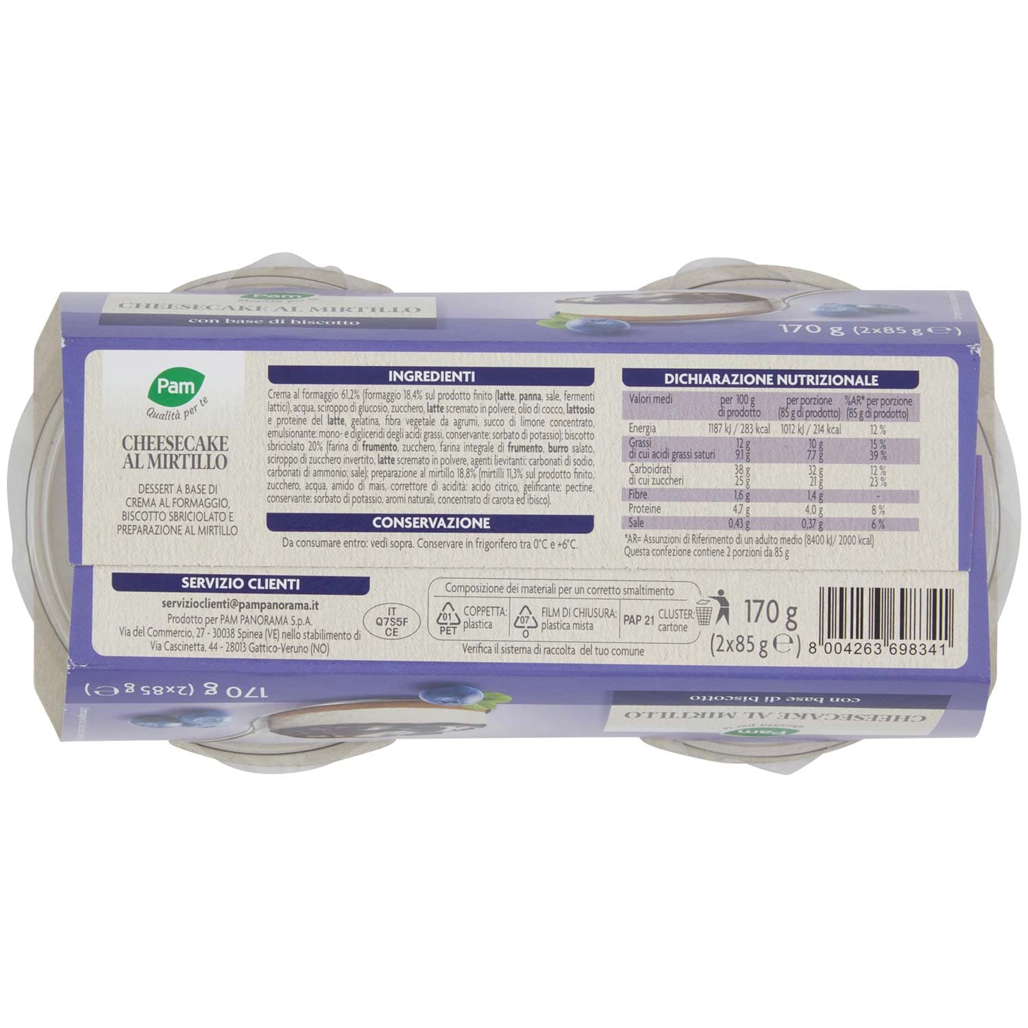 PAM Qualità per te Cheesecake al Mirtillo 2 x 85 g – immagine 4