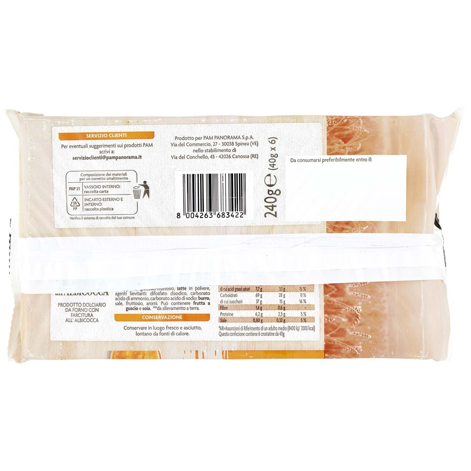 PAM PANORAMA Crostatina all'albicocca 240g (40g x 6) – immagine 4