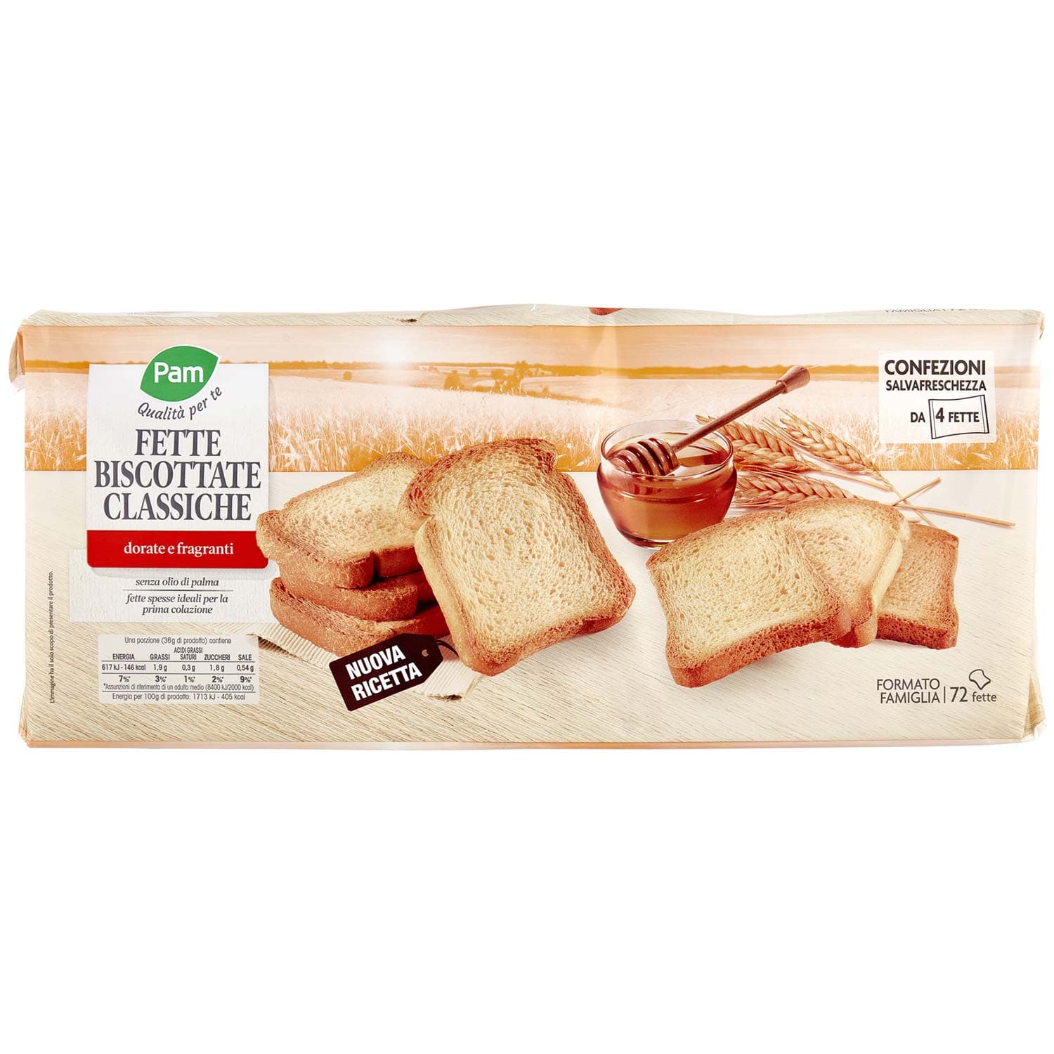 PAM Qualità per te Fette Biscottate Classiche 18 x 36 g – immagine 2