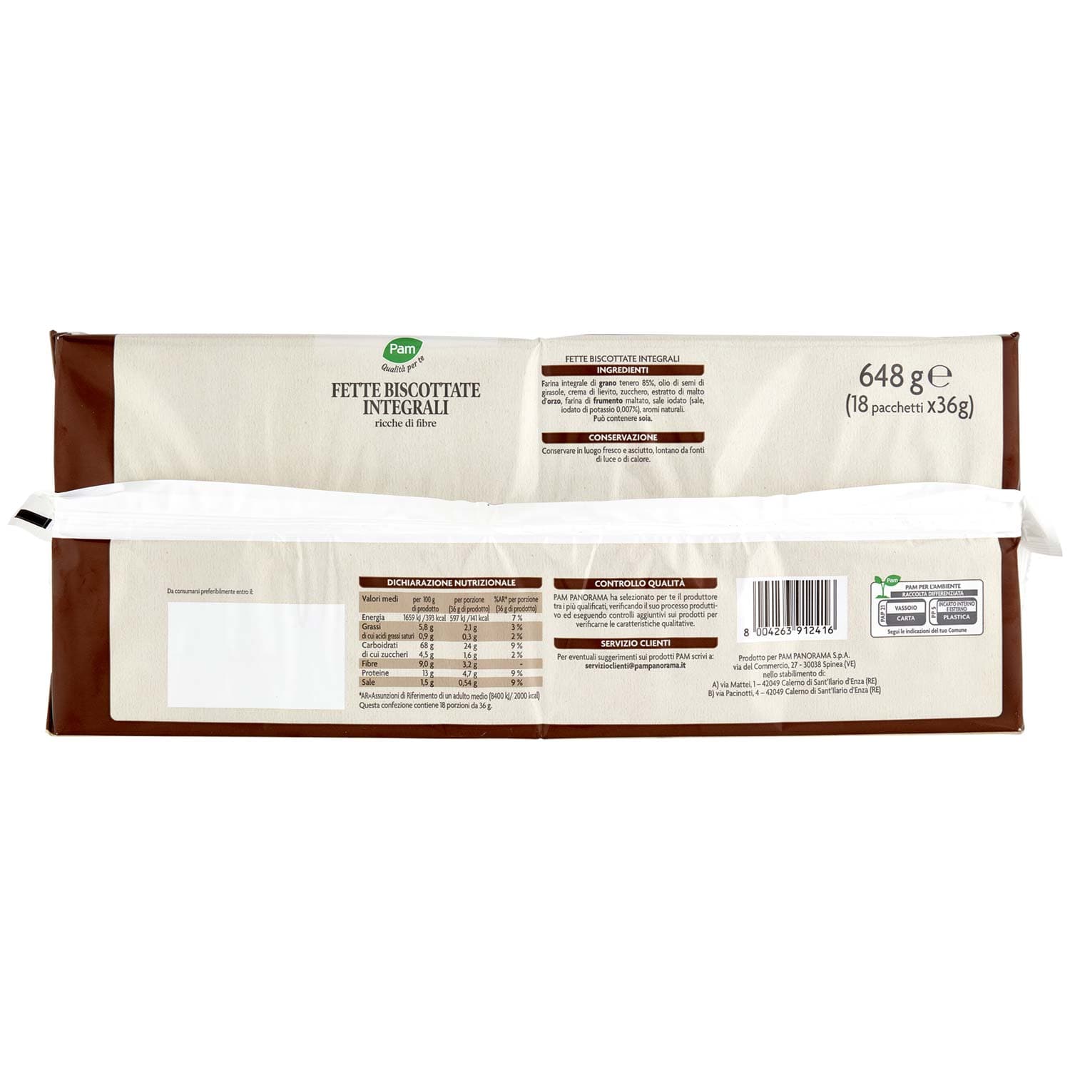 PAM Qualità per te Fette Biscottate Integrali 18 x 36 g – immagine 4