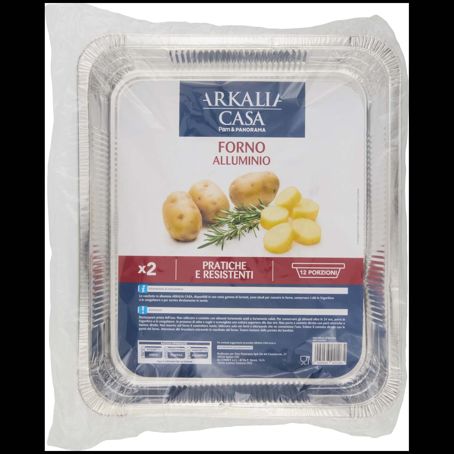 ARKALIA CASA Vaschette Forno Alluminio 12 Porzioni 2 pz – immagine 2