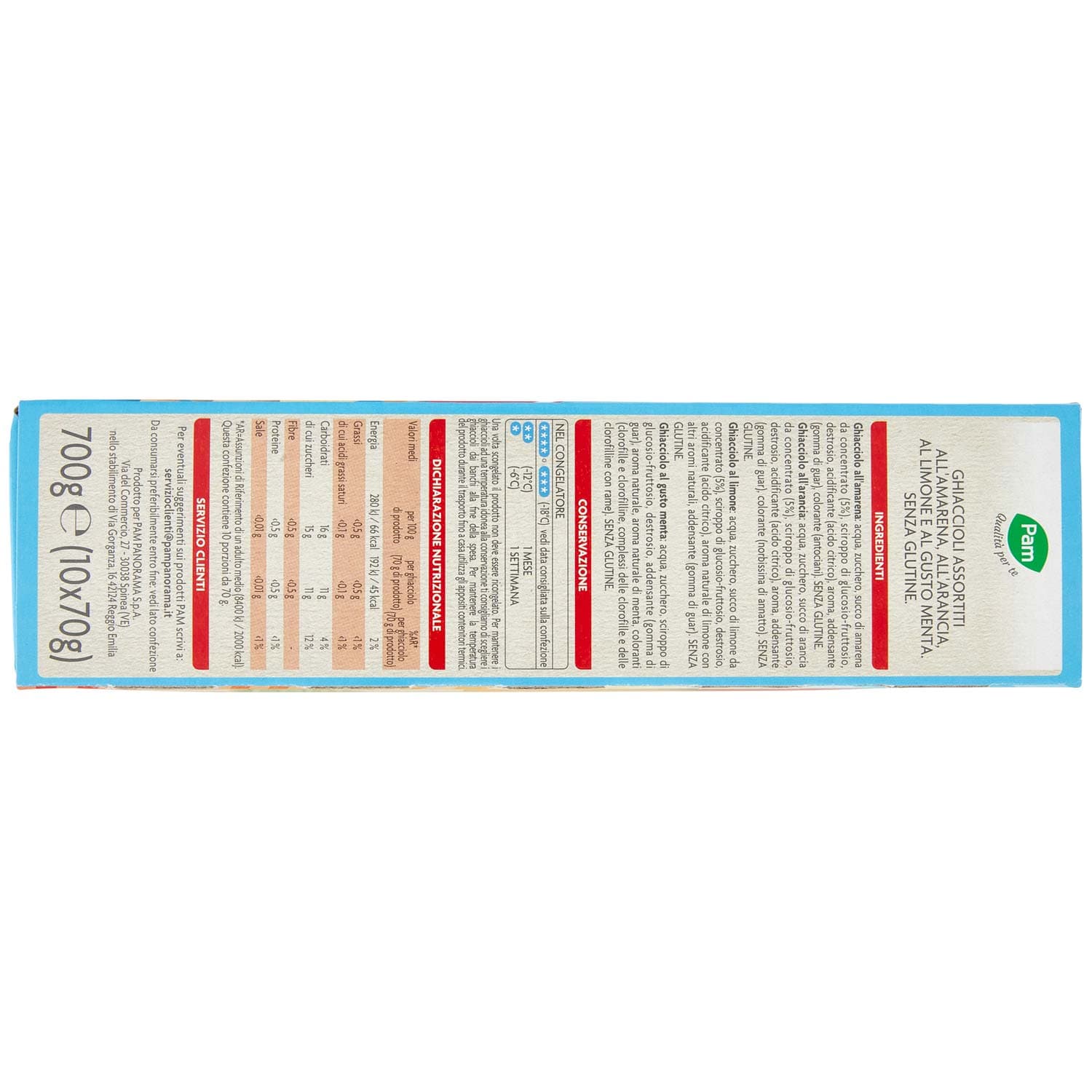 PAM Qualità per te Ghiaccioli amarena, arancia, limone, menta 10 x 70 g Ghiacciolo all'amarena: Ghiacciolo all'arancia: Ghiacciolo al limone: Ghiacciolo al gusto menta: – immagine 6