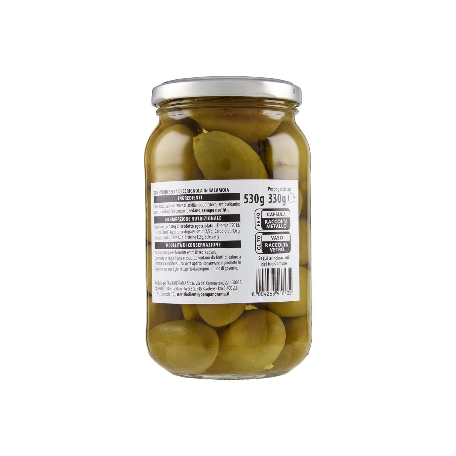 TESORI DELL'ARCA Olive Verdi Bella di Cerignola in Salamoia 530 g – immagine 4