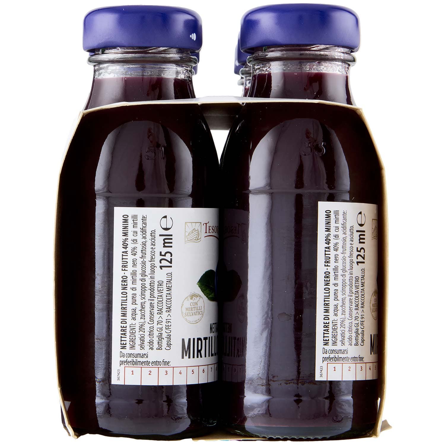 TESORI DELL'ARCA Nettare Mirtillo Nero 6 x 125 ml – immagine 3