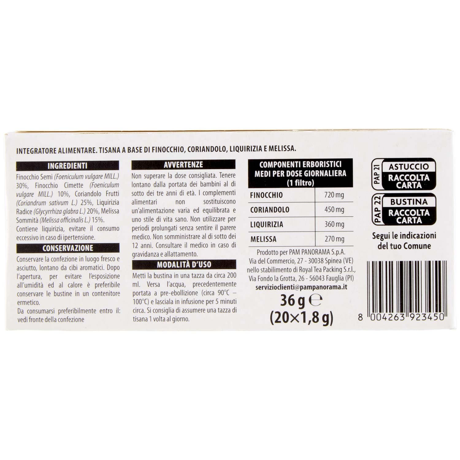 TESORI DELL'ARCA Tisana Digestiva* 20 x 1,8 g – immagine 7