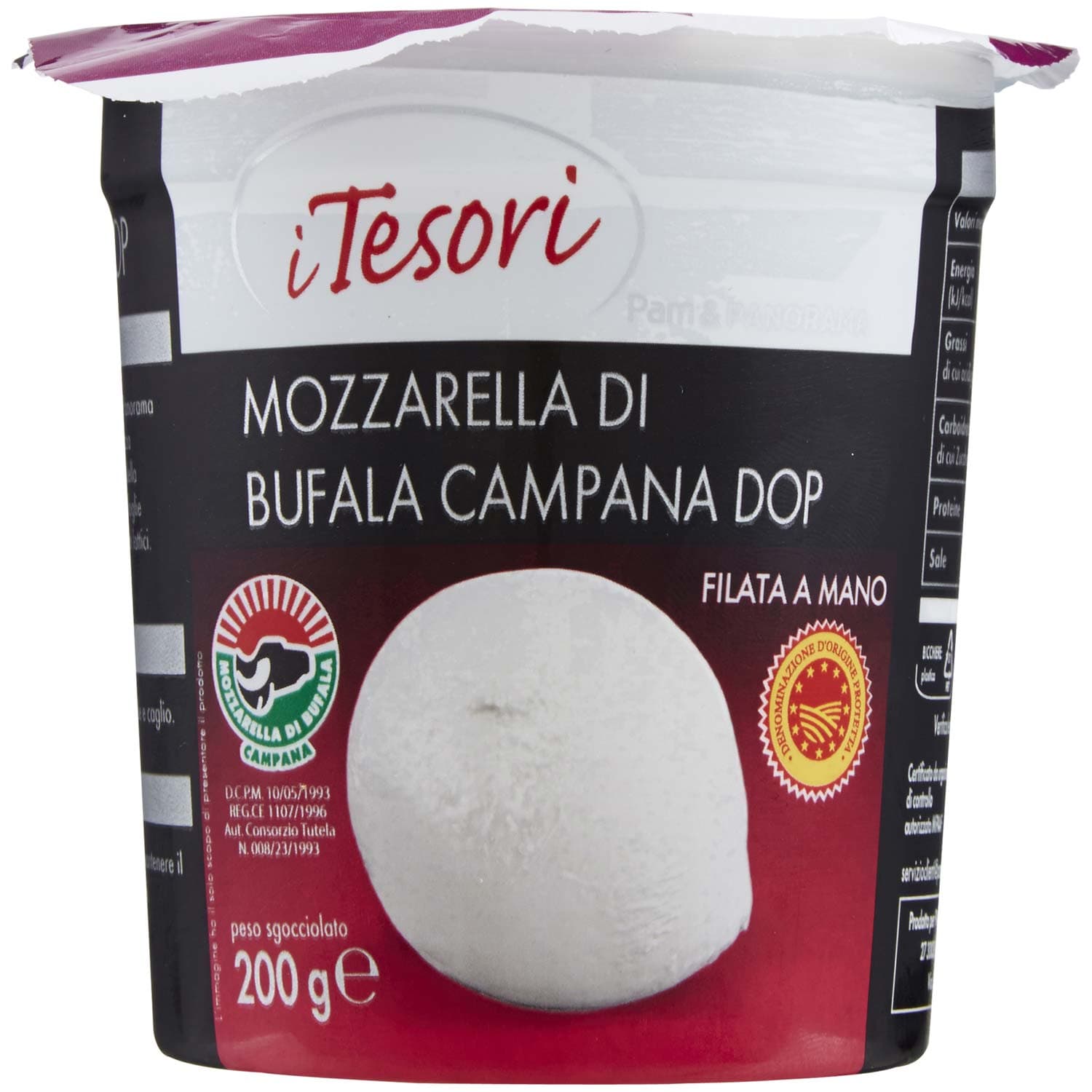 I TESORI Mozzarella di Bufala Campana DOP 200 g – immagine 2
