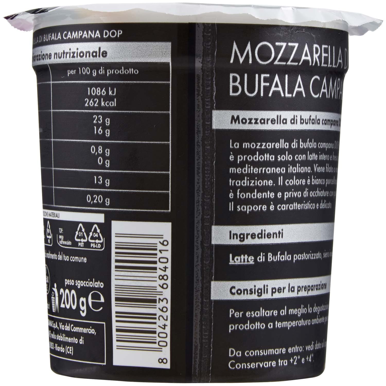 I TESORI Mozzarella di Bufala Campana DOP 200 g – immagine 4
