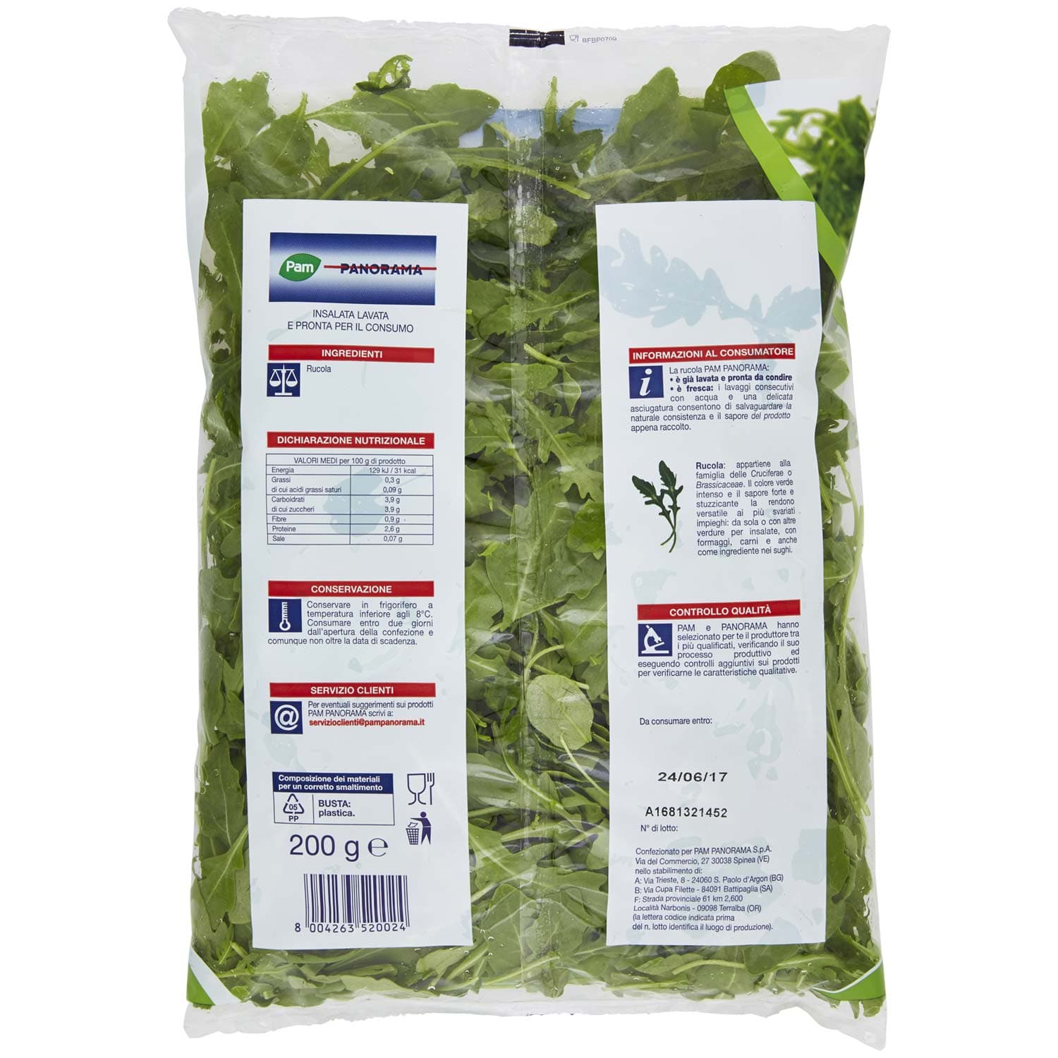 PAM PANORAMA Rucola selezionata e lavata 200 g – immagine 4