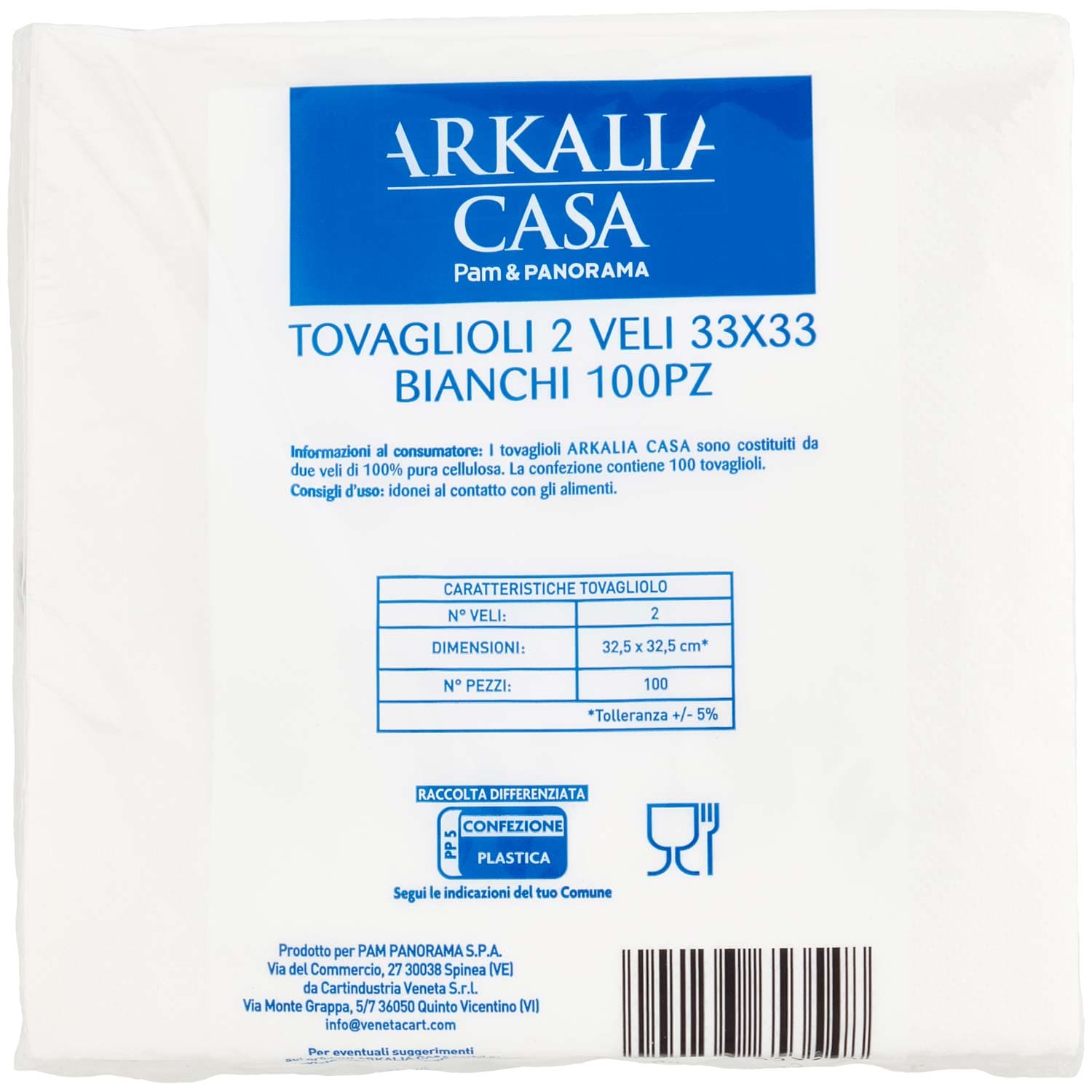 PAM PANORAMA Tovaglioli Bianchi doppio velo 100 pz – immagine 4