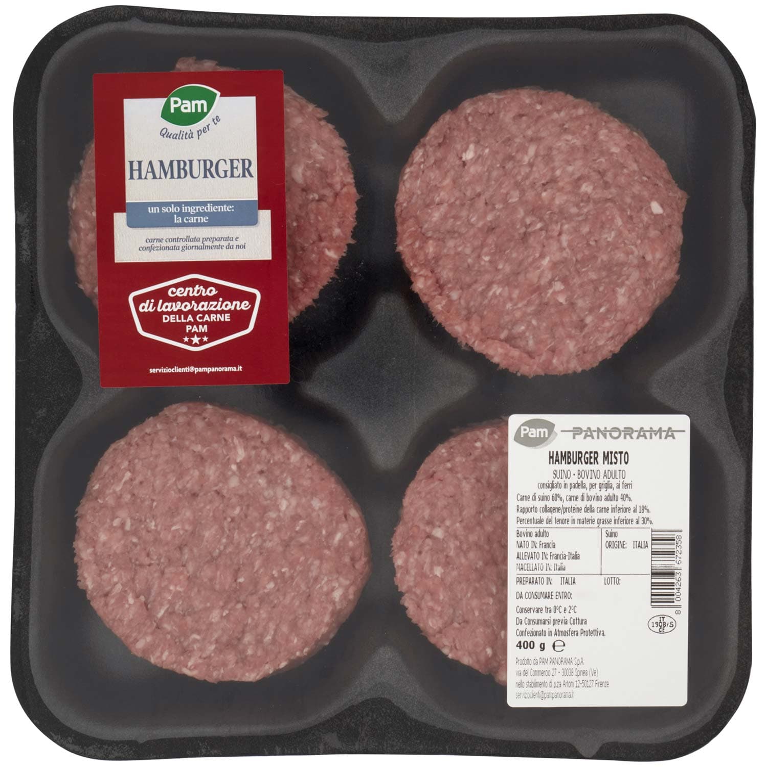 PAM Qualità per te Hamburger Misto Suino - Bovino Adulto 400 g – immagine 2